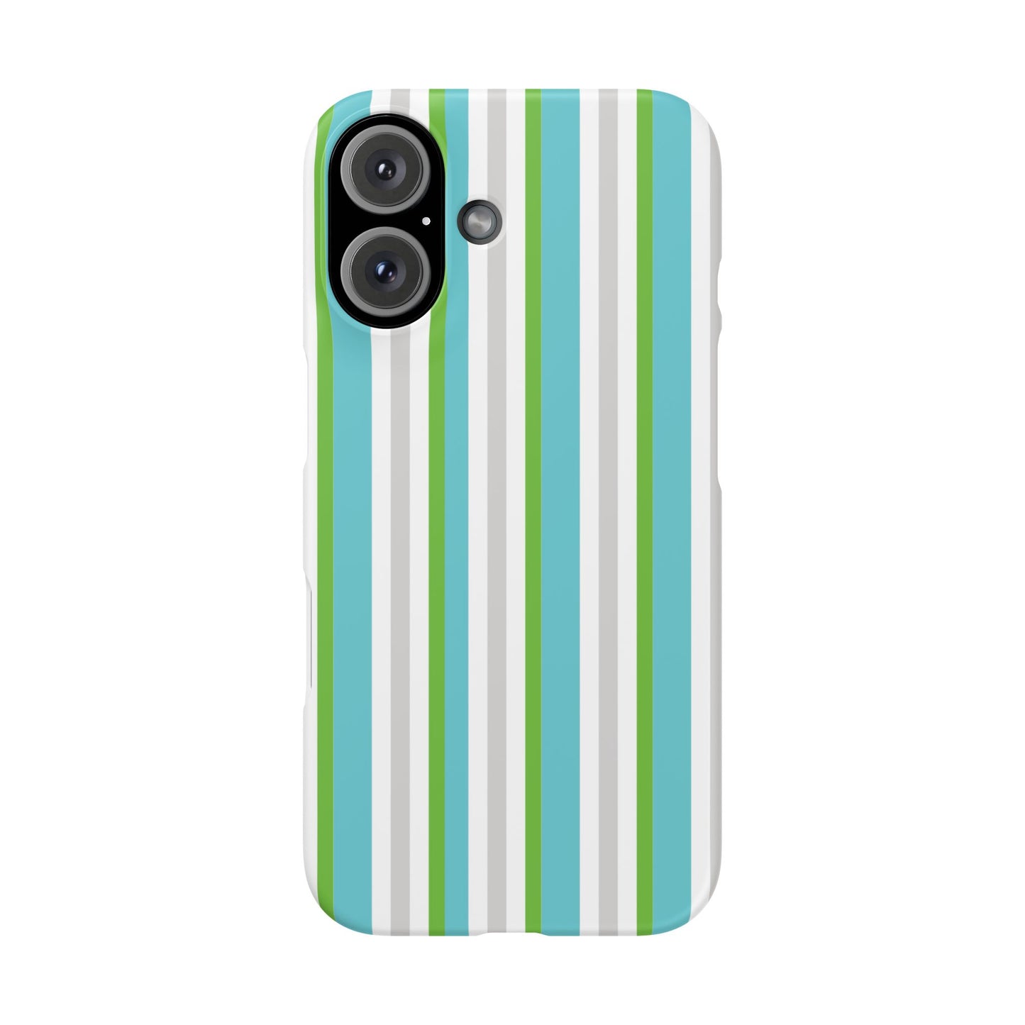 iPhone Snap Case - Modernes Abstraktes Design mit Grünen und Weißen Linien