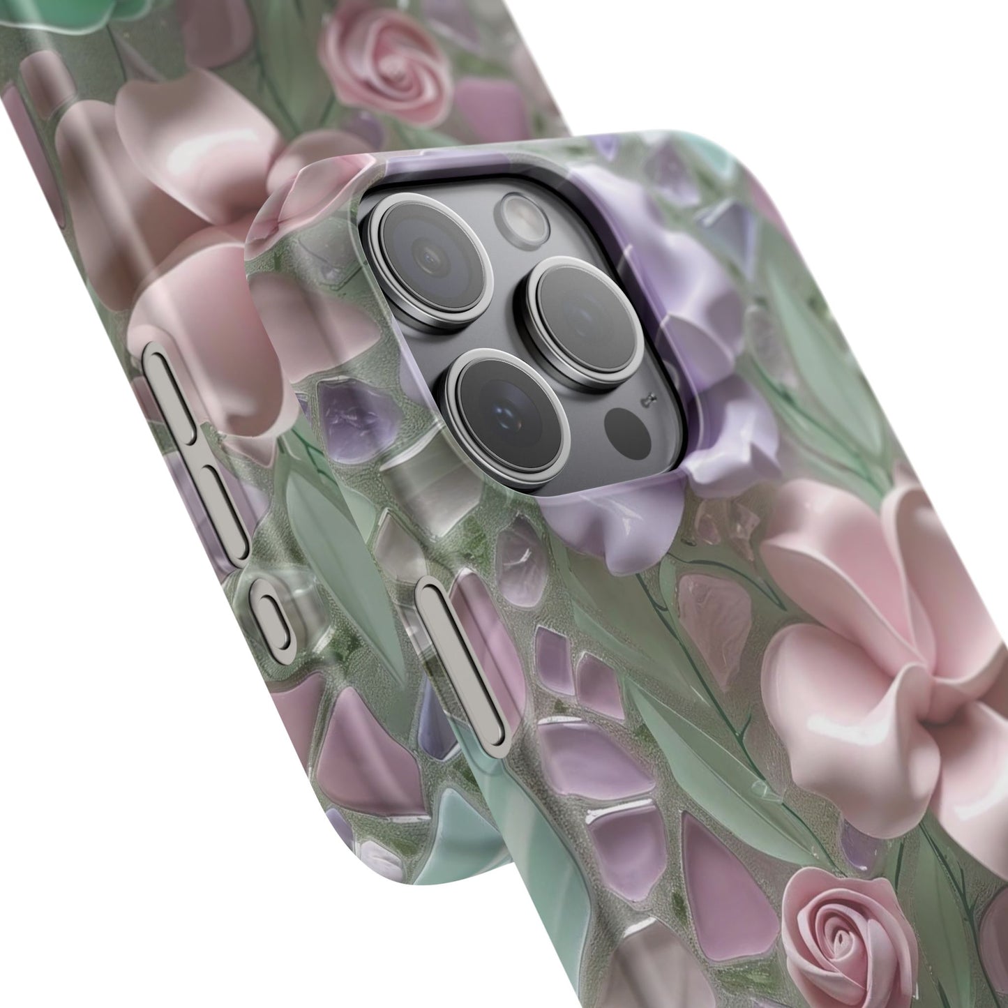Snap Case Elegante Florale iPhone Handyhülle mit 3D-Effekt