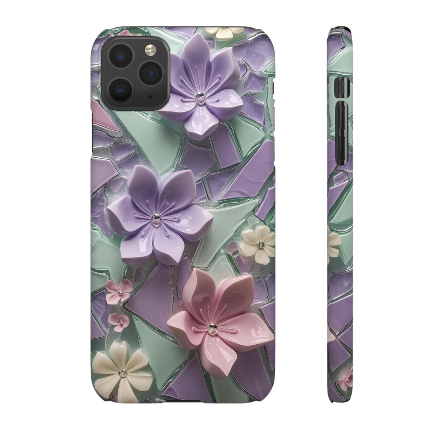 Snap Case Elegante Florale iPhone Handyhülle mit 3D-Effekt