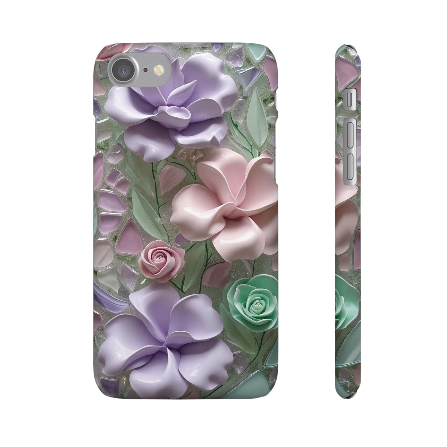 Snap Case Elegante Florale iPhone Handyhülle mit 3D-Effekt