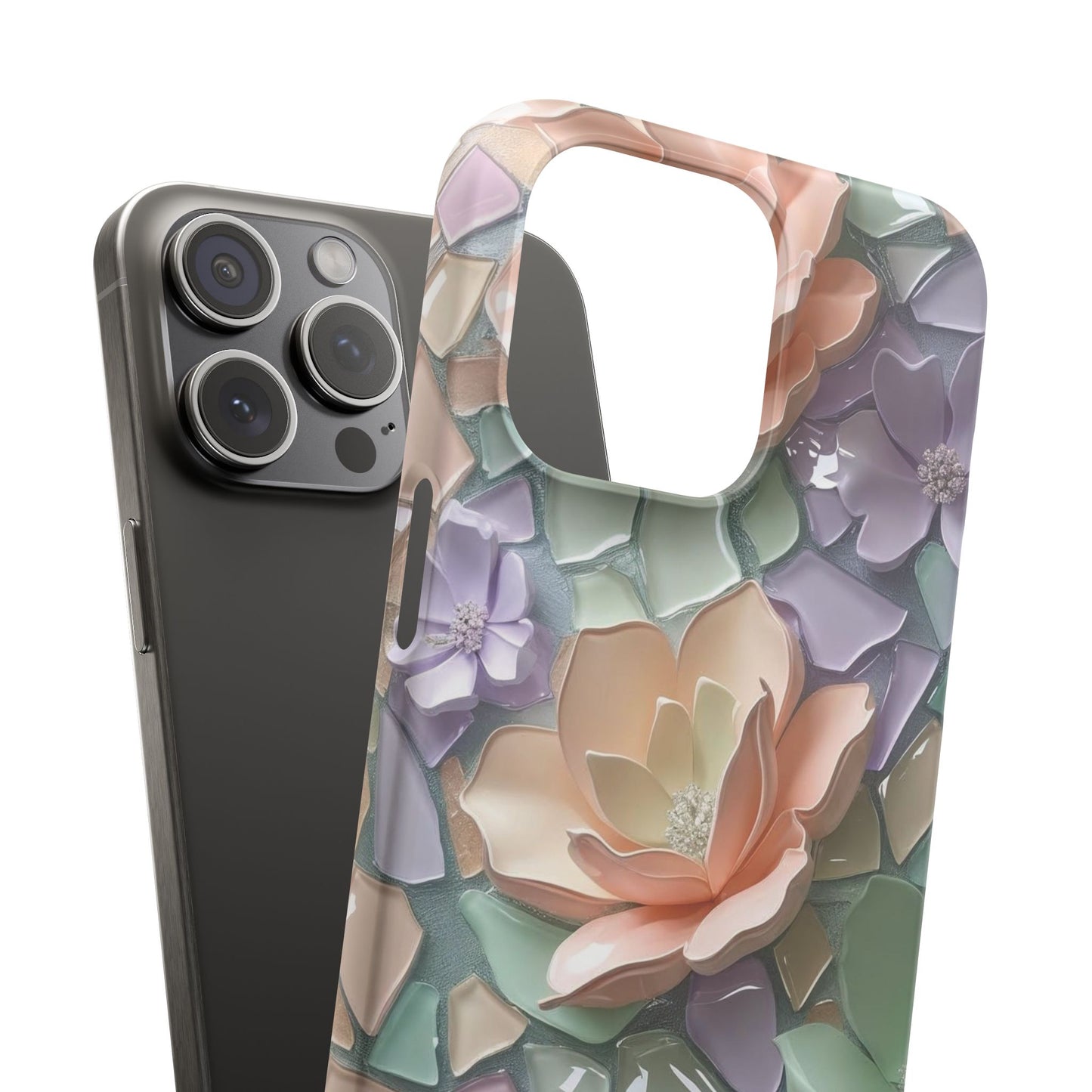 Snap Case Elegante Florale iPhone Handyhülle mit 3D-Effekt