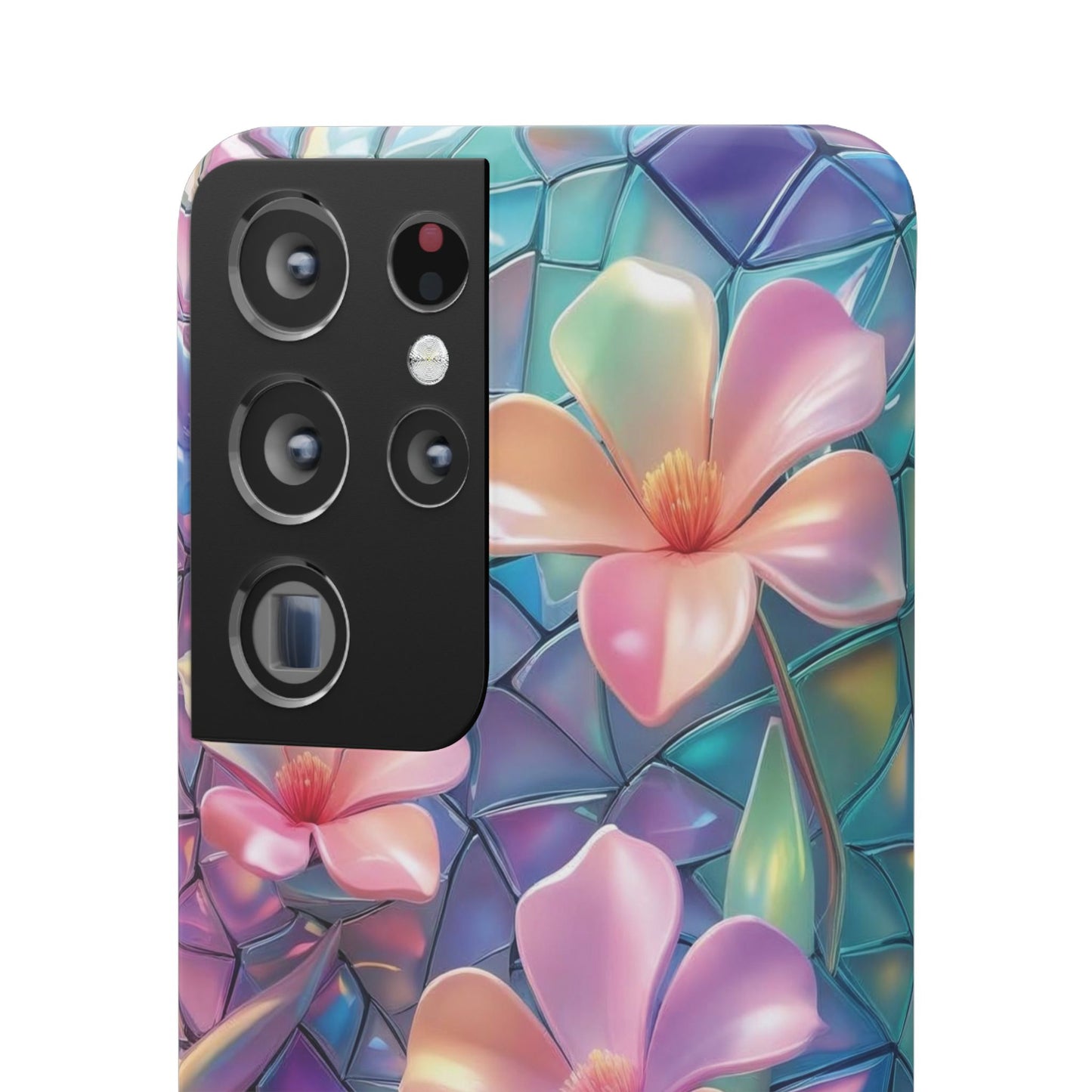 Snap Case Elegante Florale Samsung Handyhülle mit 3D-Effekt