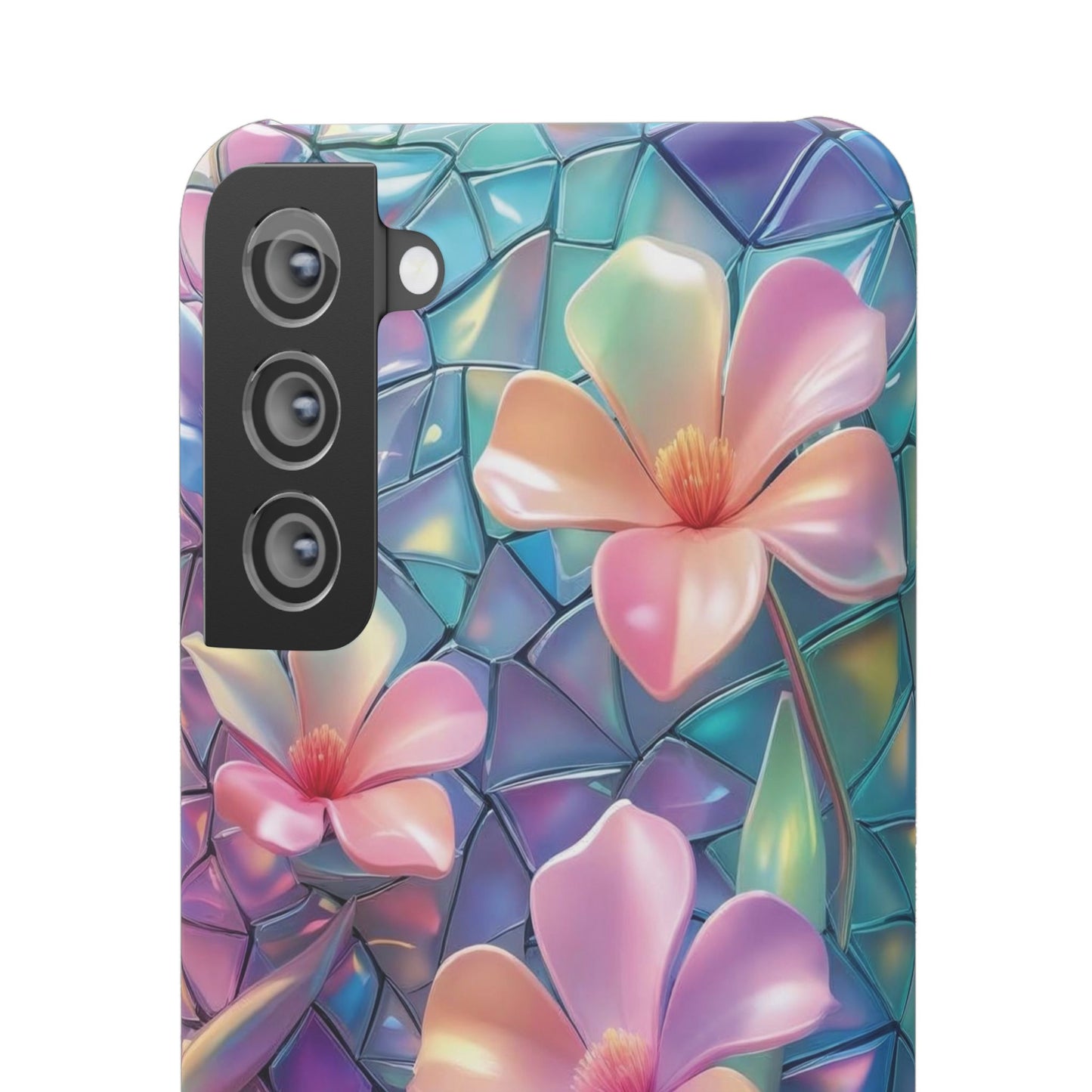 Snap Case Elegante Florale Samsung Handyhülle mit 3D-Effekt