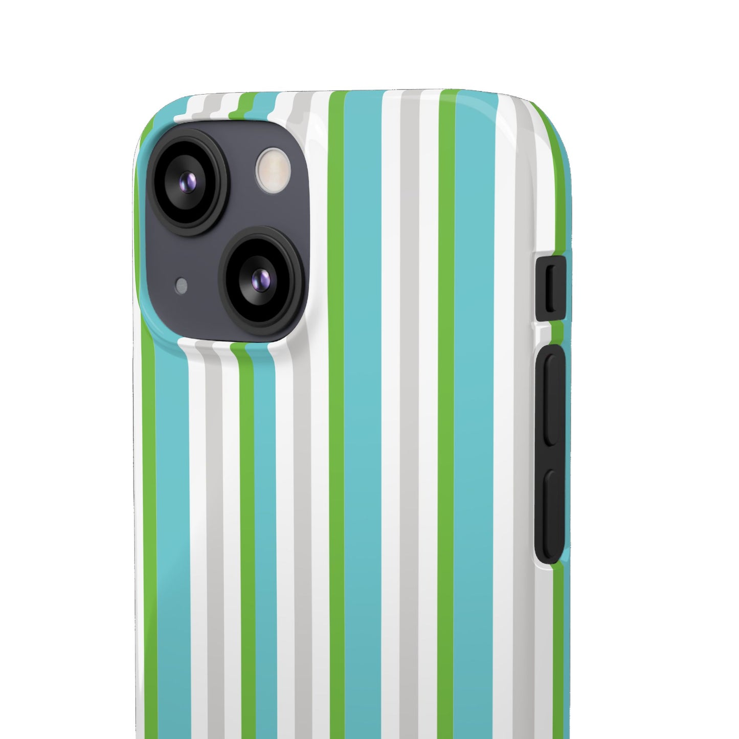 iPhone Snap Case - Modernes Abstraktes Design mit Grünen und Weißen Linien