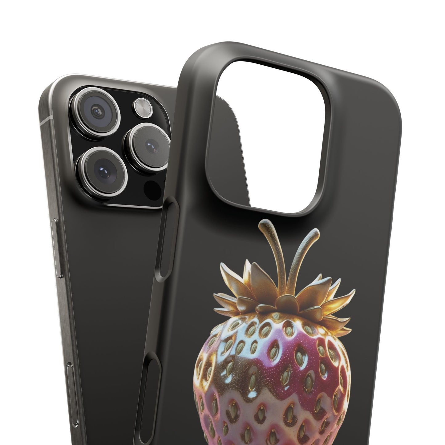 Snap Case iPhone Handyhülle - 3D Effekt Erdbeeren