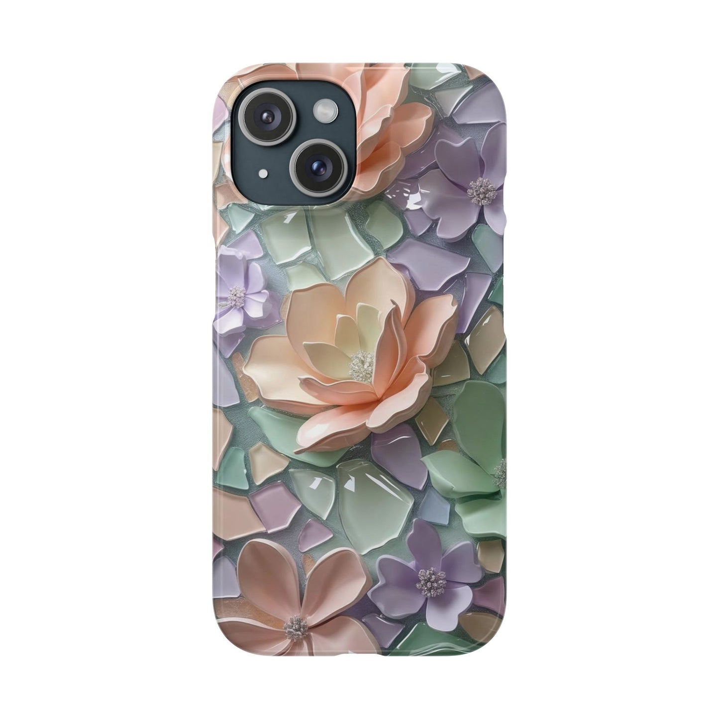 Snap Case Elegante Florale iPhone Handyhülle mit 3D-Effekt