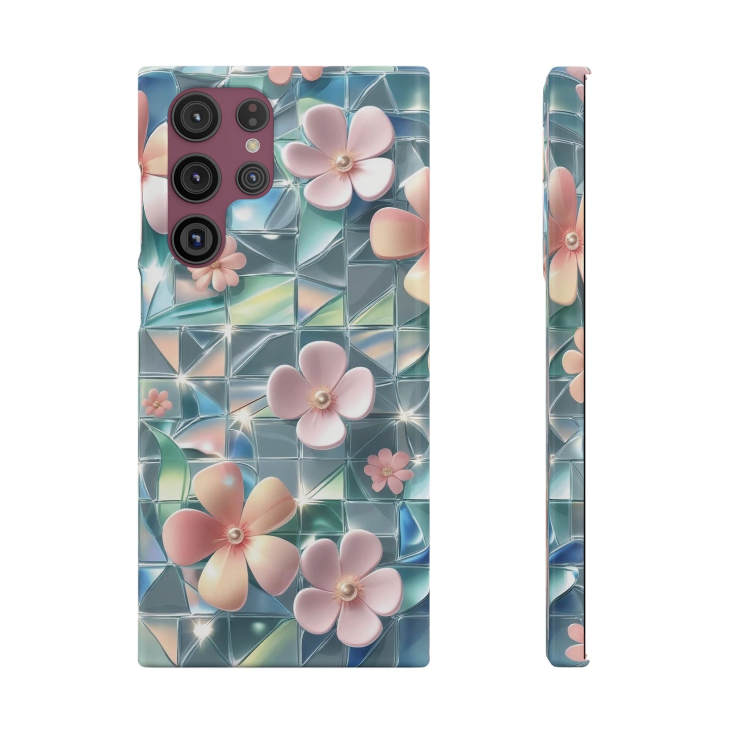 Snap Case Samsung Handyhülle mit 3D-Effekt und Blumenmuster
