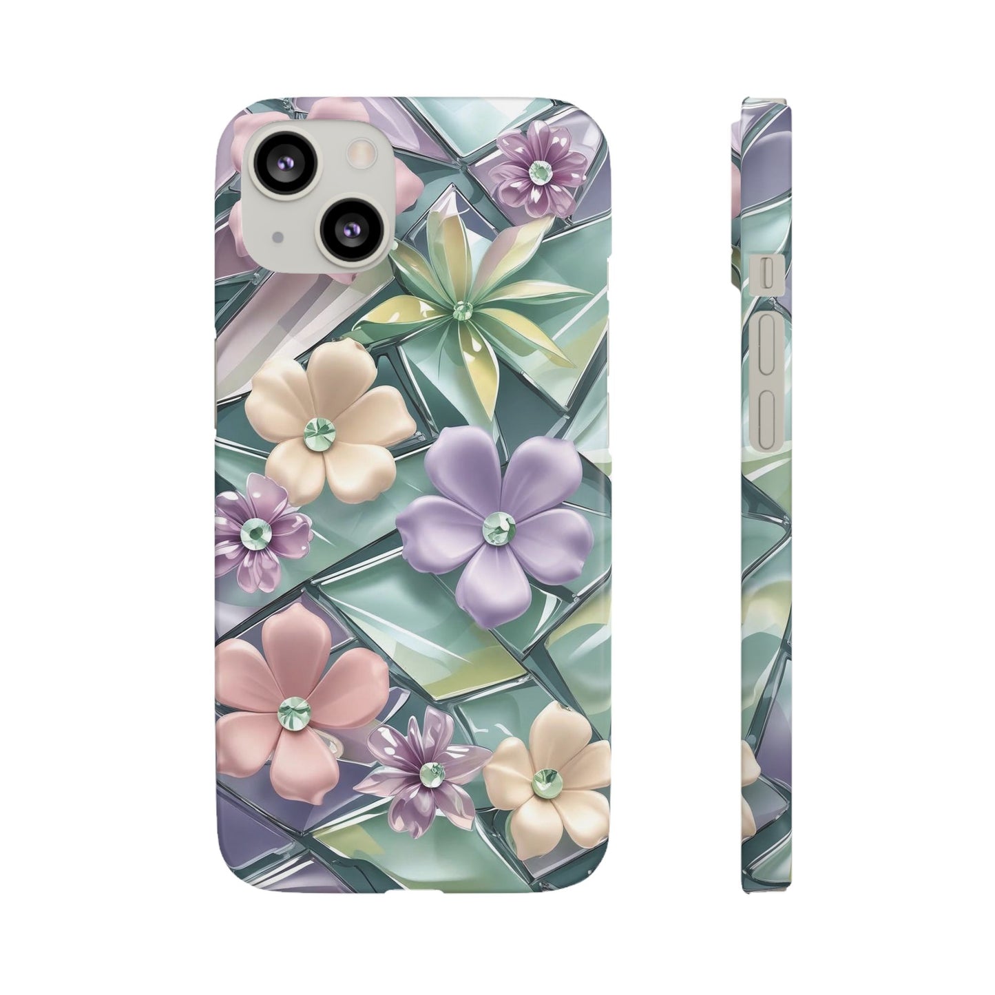 Snap Case Elegante Florale iPhone Handyhülle mit 3D-Effekt