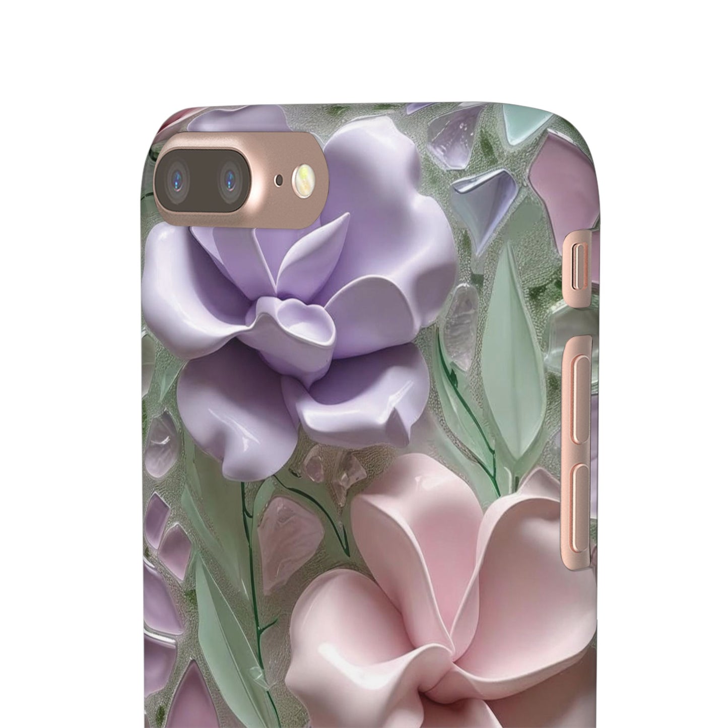 Snap Case Elegante Florale iPhone Handyhülle mit 3D-Effekt