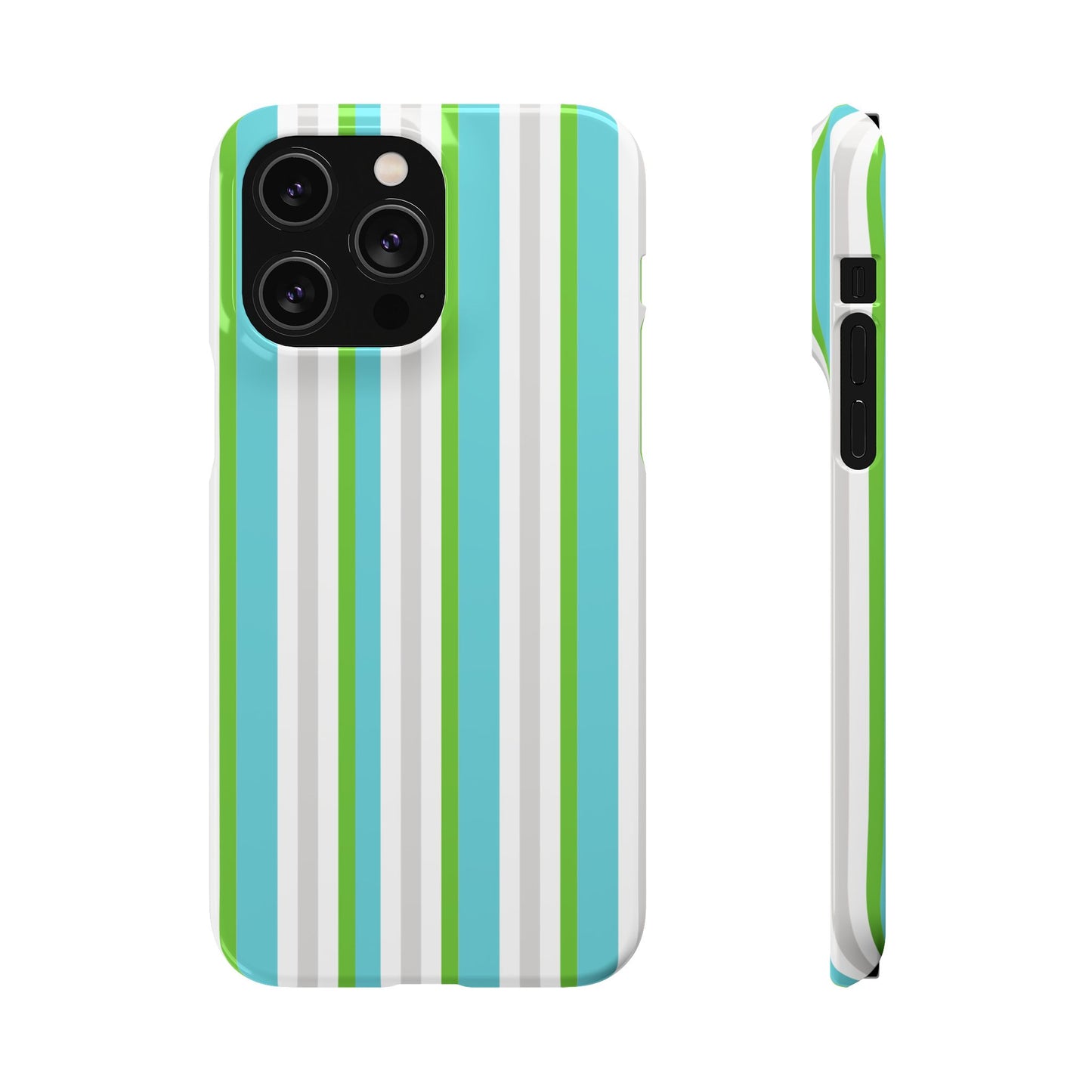 iPhone Snap Case - Modernes Abstraktes Design mit Grünen und Weißen Linien