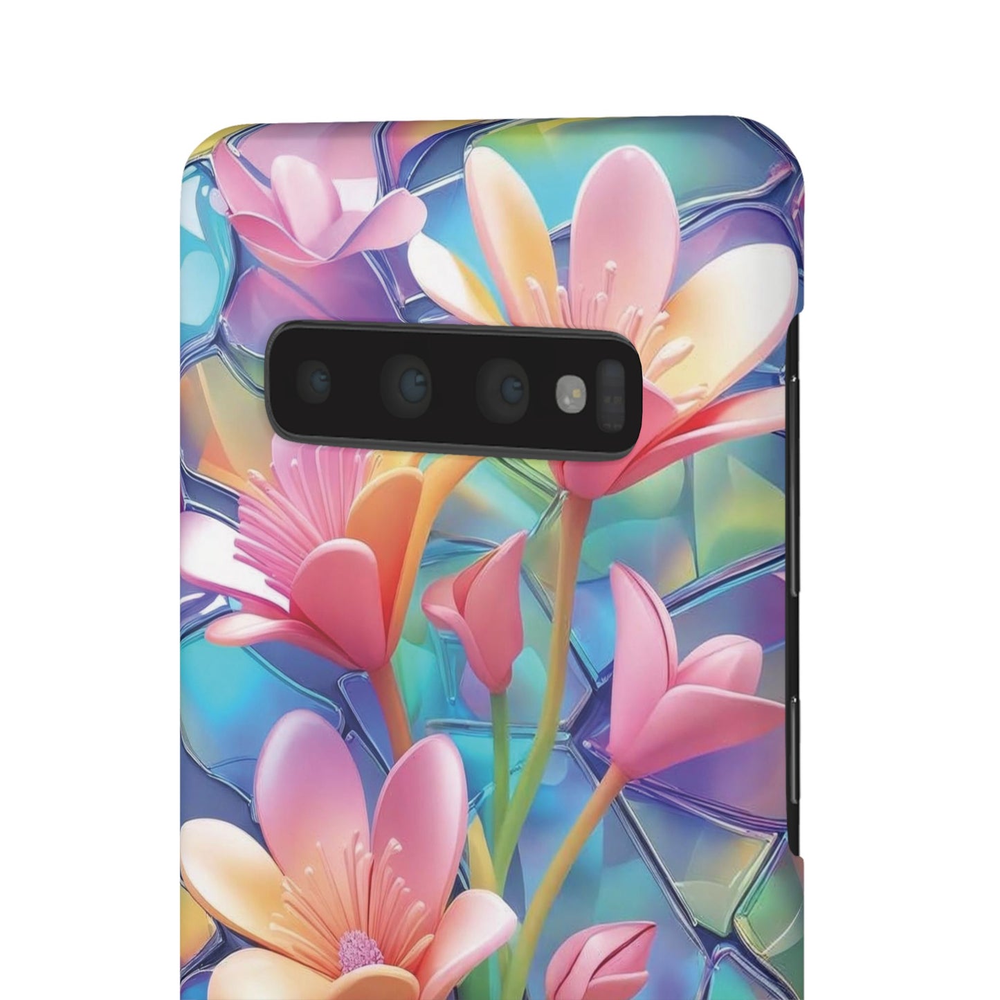 Snap Case Elegante Florale Samsung Handyhülle mit 3D-Effekt