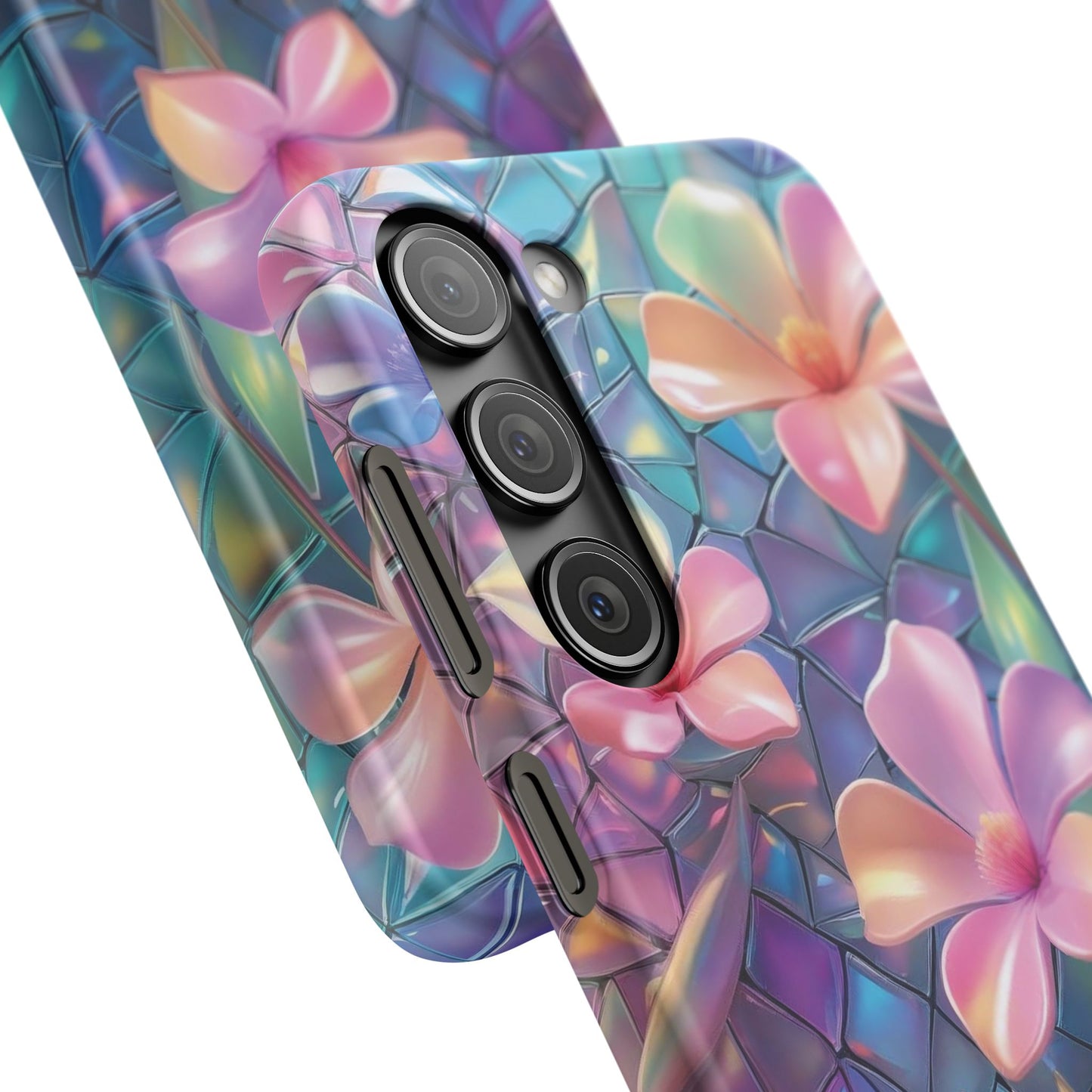 Snap Case Elegante Florale Samsung Handyhülle mit 3D-Effekt