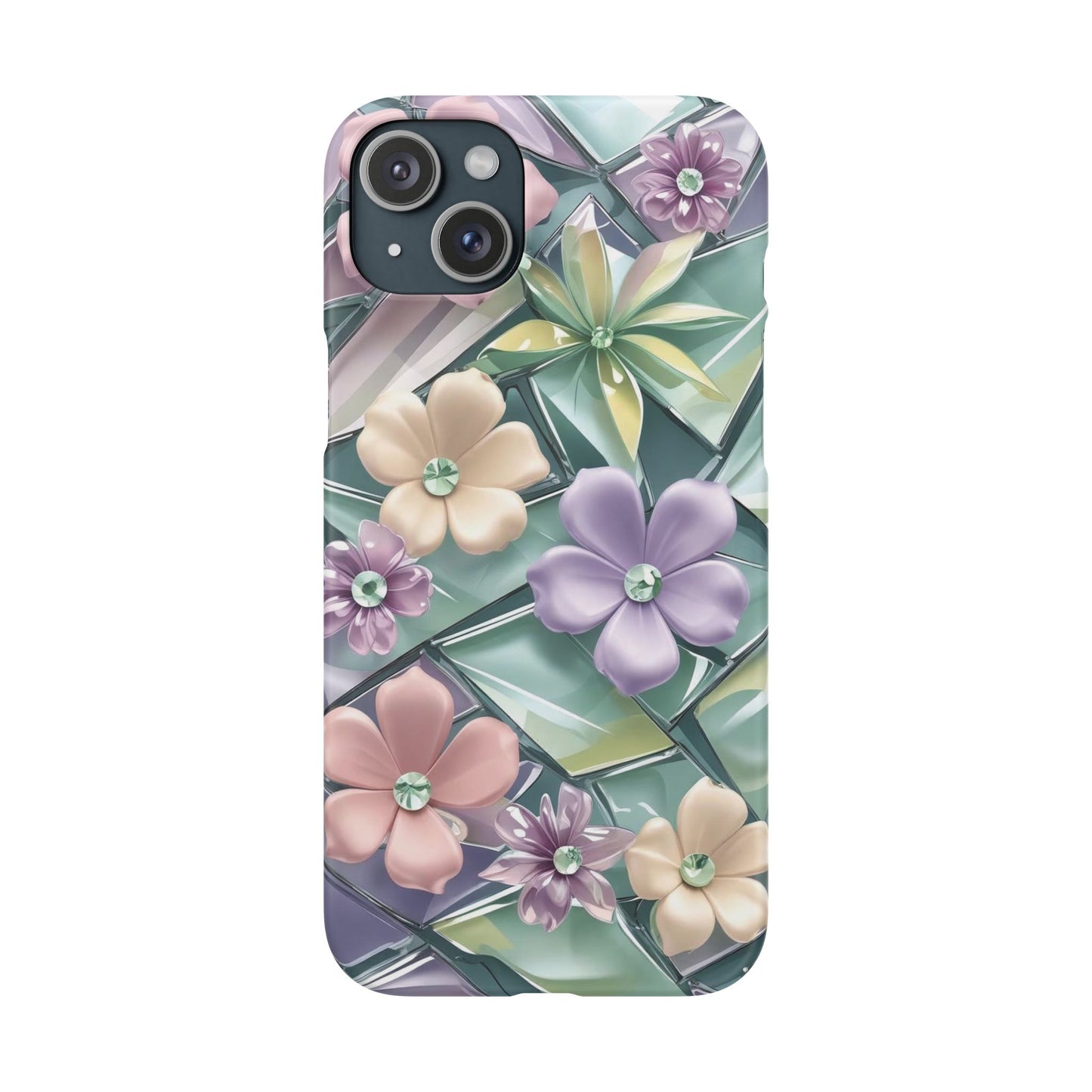 Snap Case Elegante Florale iPhone Handyhülle mit 3D-Effekt