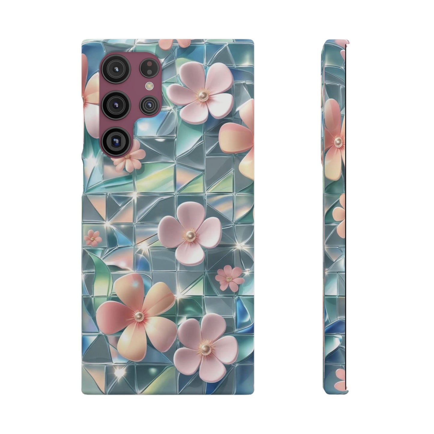 Snap Case Samsung Handyhülle mit 3D-Effekt und Blumenmuster