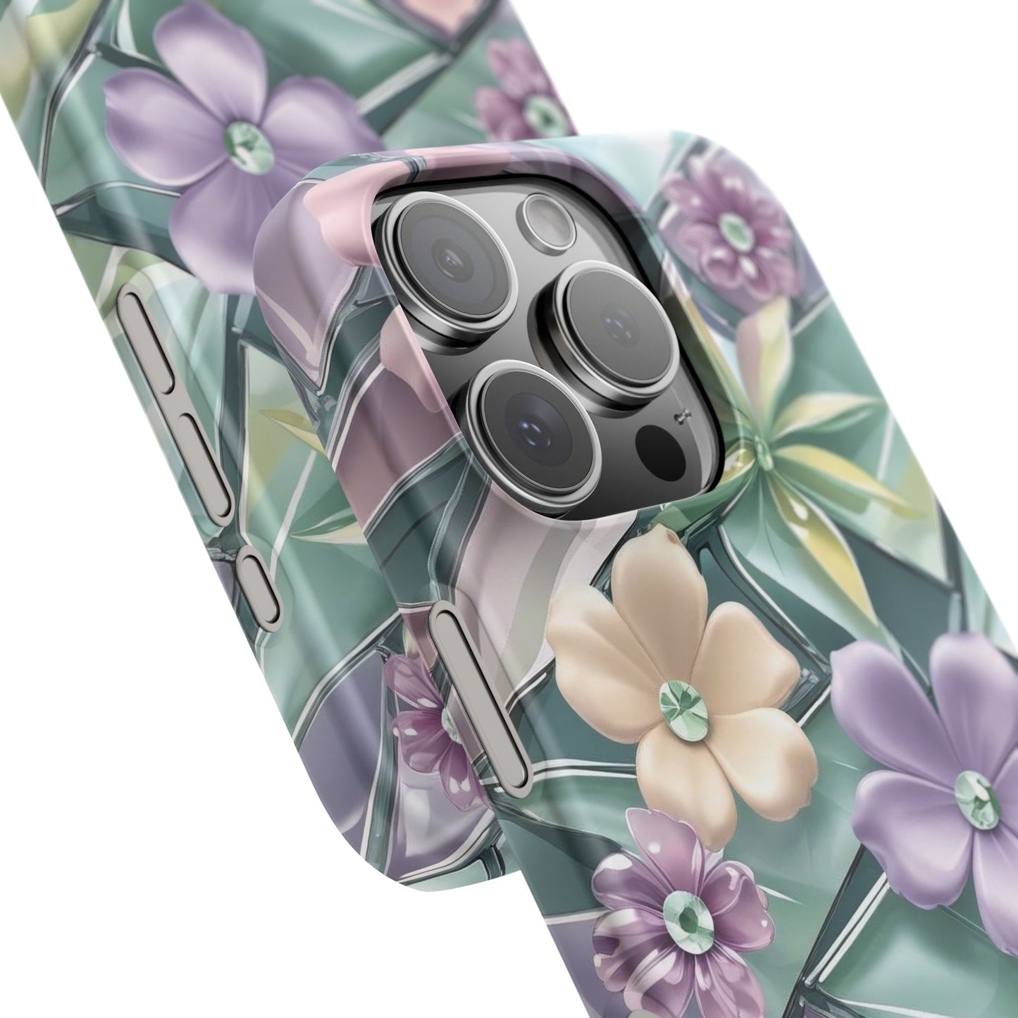 Snap Case Elegante Florale iPhone Handyhülle mit 3D-Effekt
