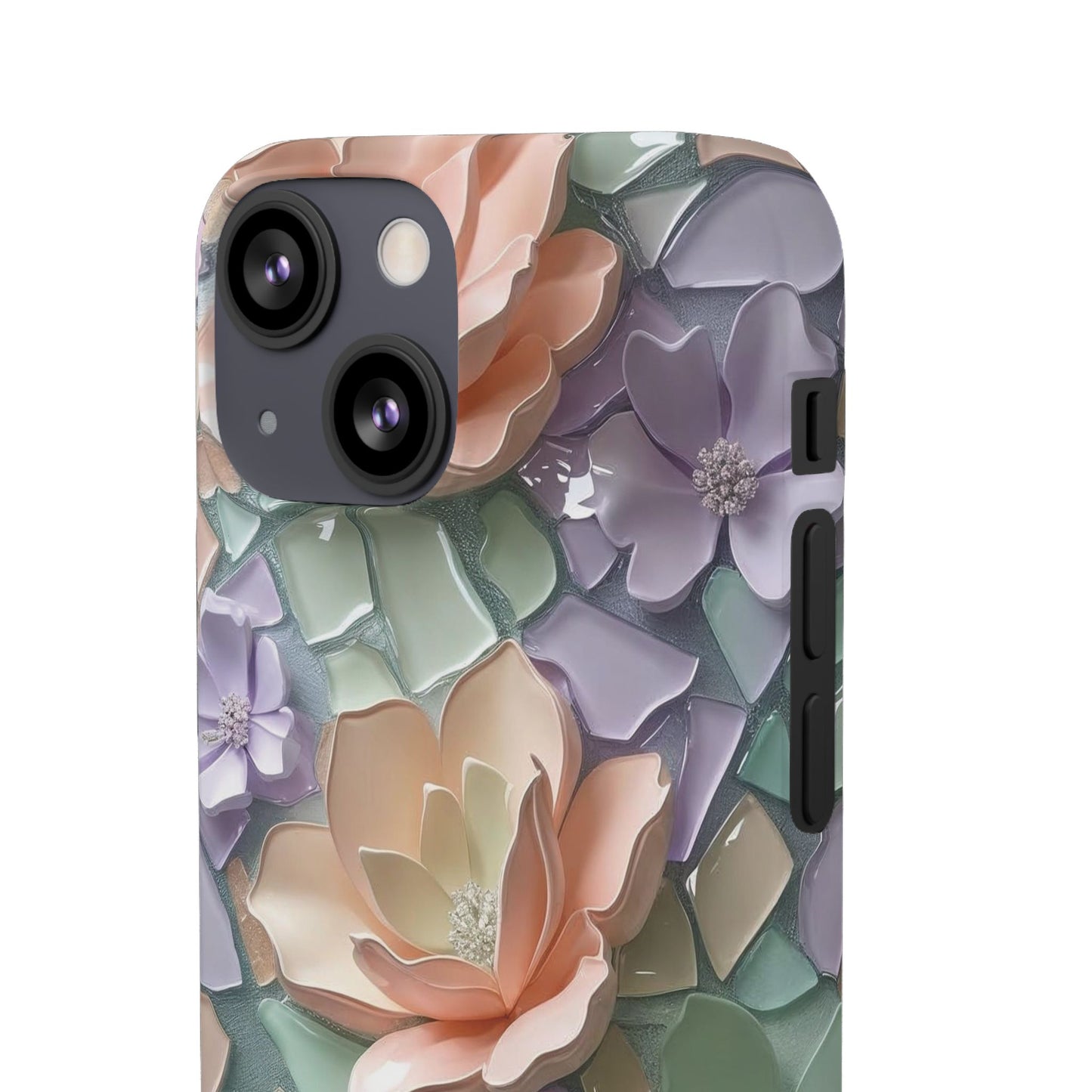 Snap Case Elegante Florale iPhone Handyhülle mit 3D-Effekt