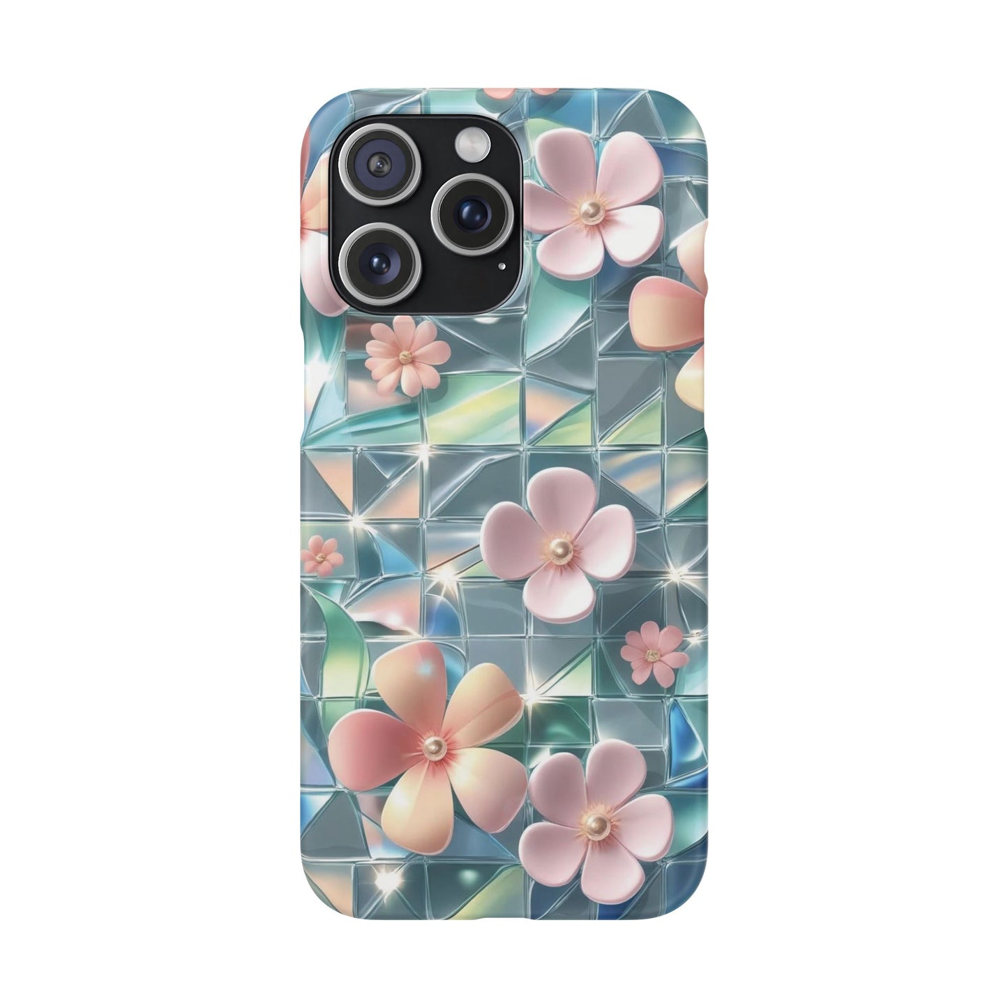 Snap Case iPhone Handyhülle mit 3D-Effekt Blumenmuster