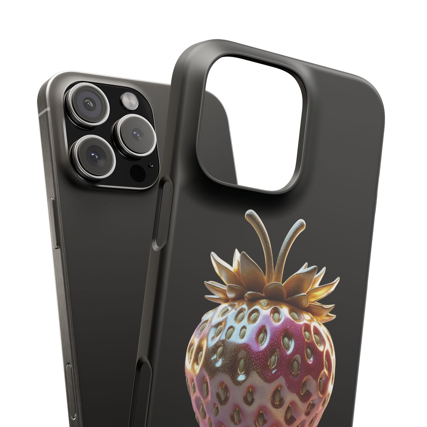 Snap Case iPhone Handyhülle - 3D Effekt Erdbeeren