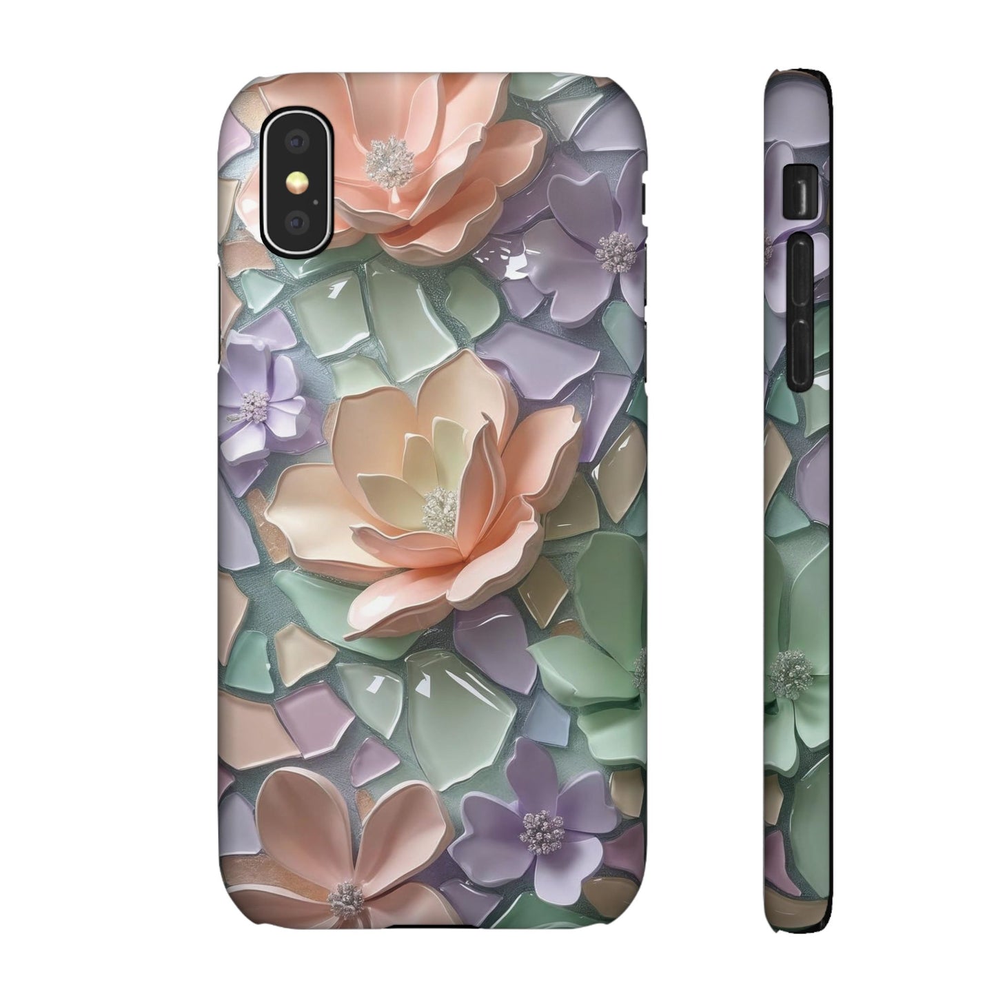 Snap Case Elegante Florale iPhone Handyhülle mit 3D-Effekt