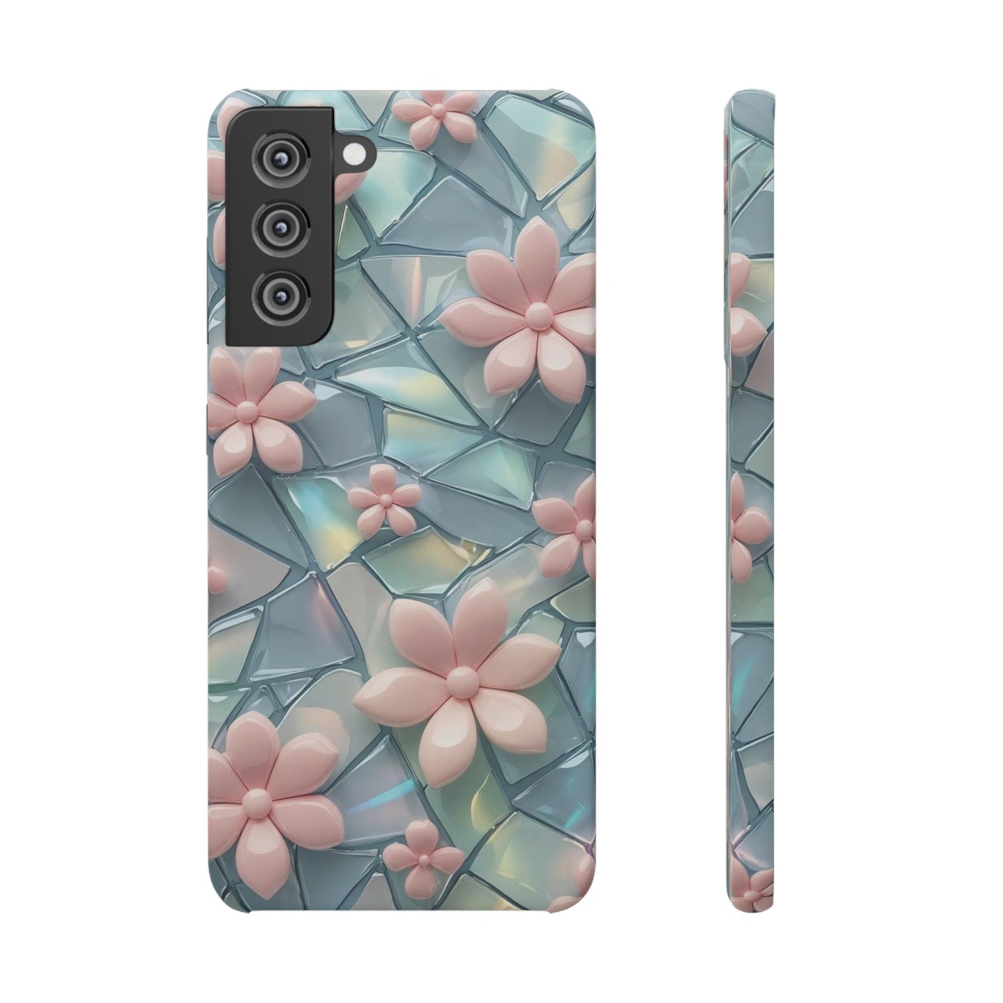 Snap Case Samsung Handyhülle mit 3D-Effekt und Blumenmuster