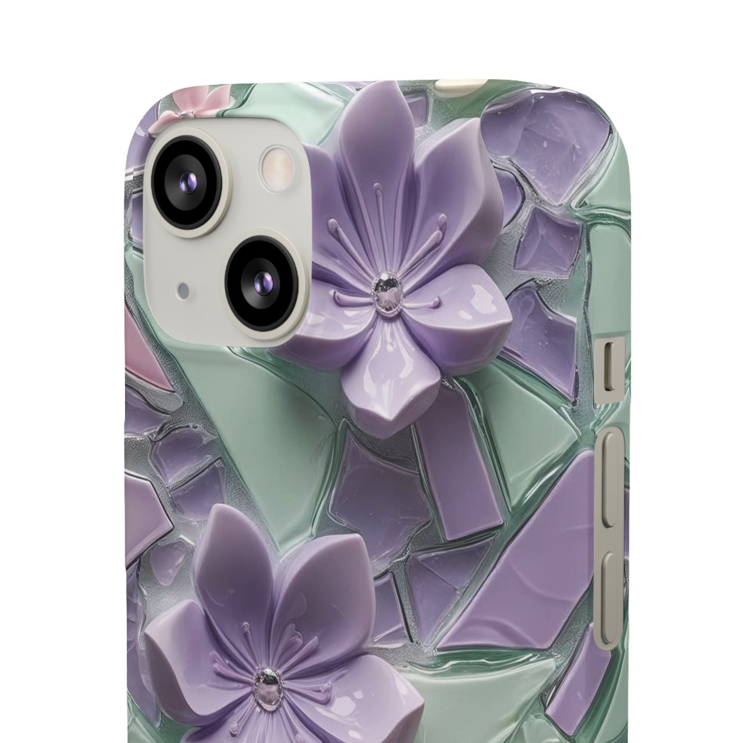 Snap Case Elegante Florale iPhone Handyhülle mit 3D-Effekt
