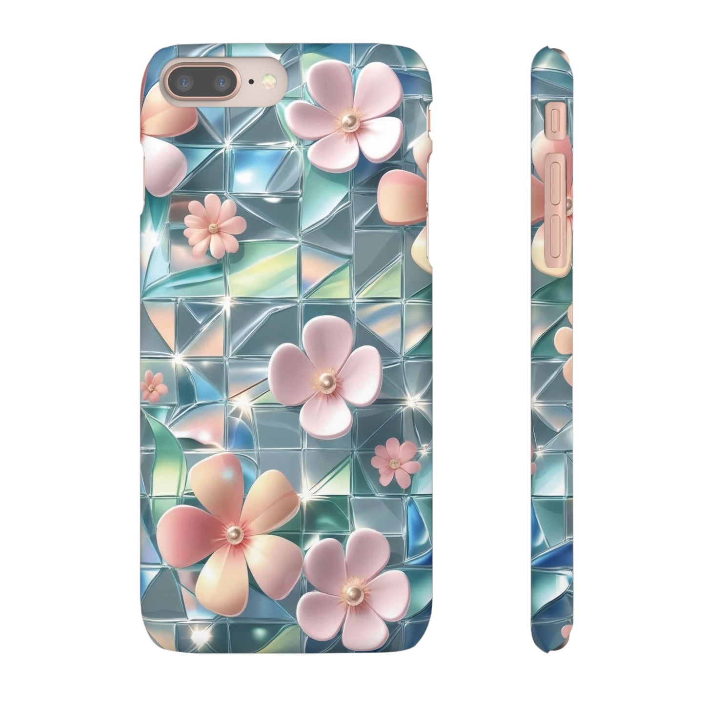 Snap Case iPhone Handyhülle mit 3D-Effekt Blumenmuster