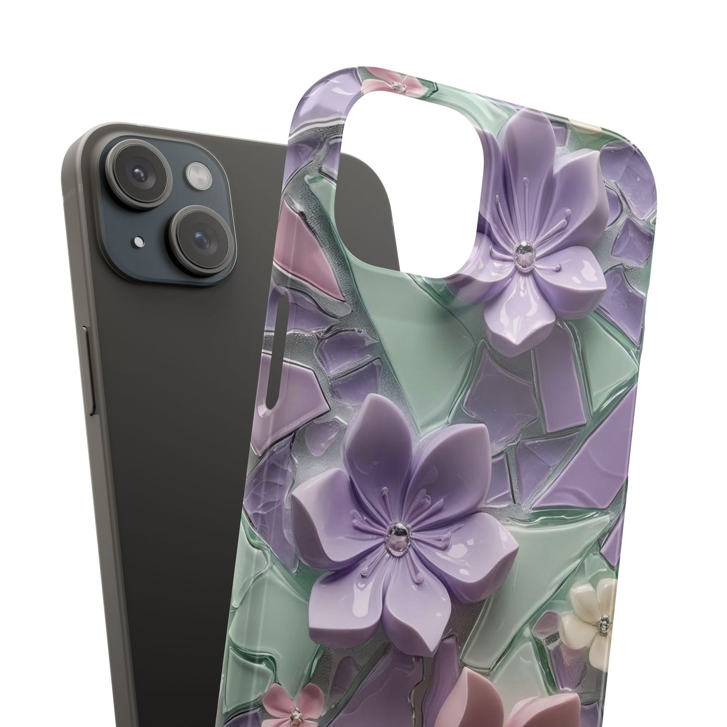 Snap Case Elegante Florale iPhone Handyhülle mit 3D-Effekt