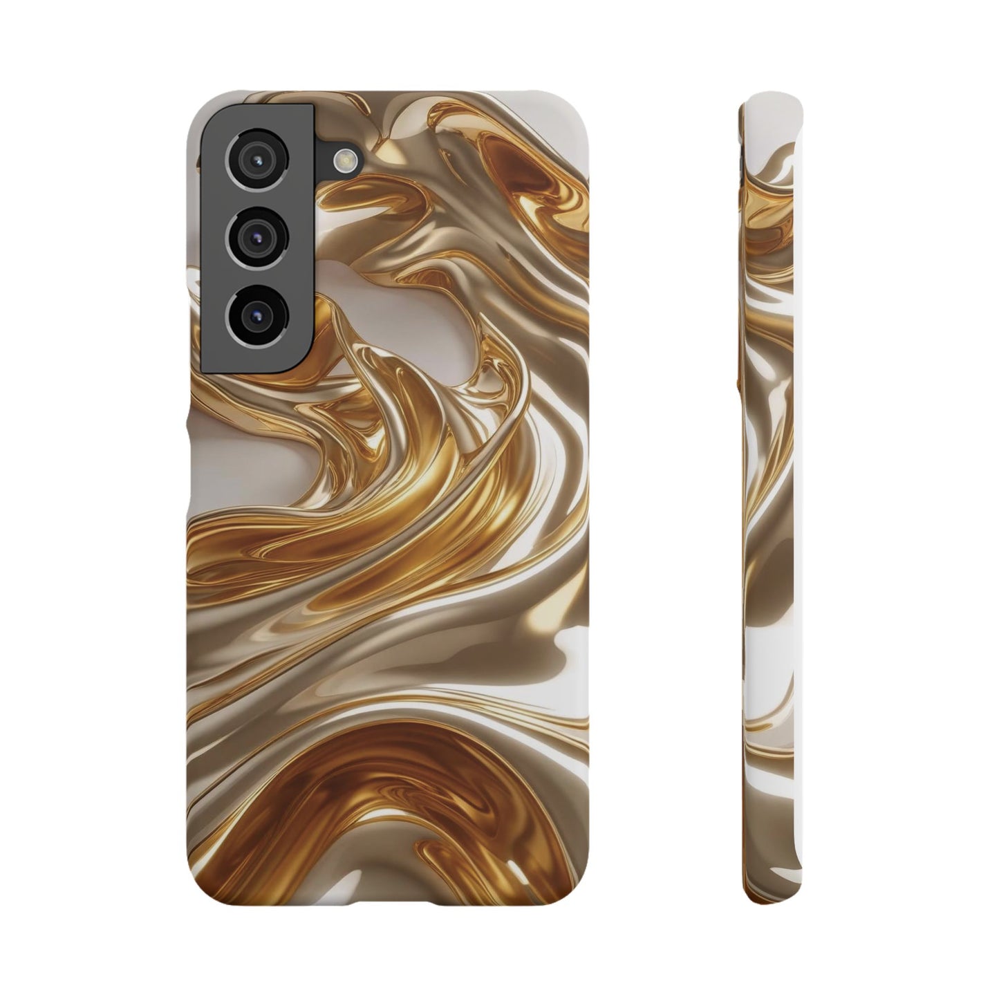 Snap Case Samsung Handyhülle – Gold Dynamic Liquid 3D Effekt