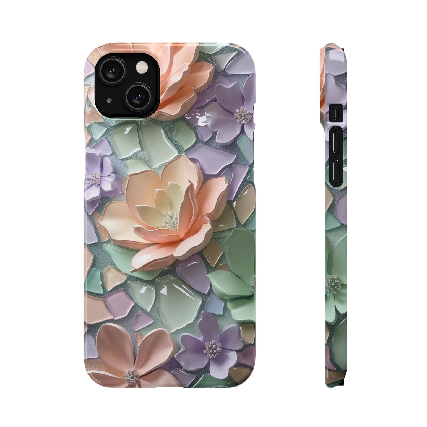 Snap Case Elegante Florale iPhone Handyhülle mit 3D-Effekt