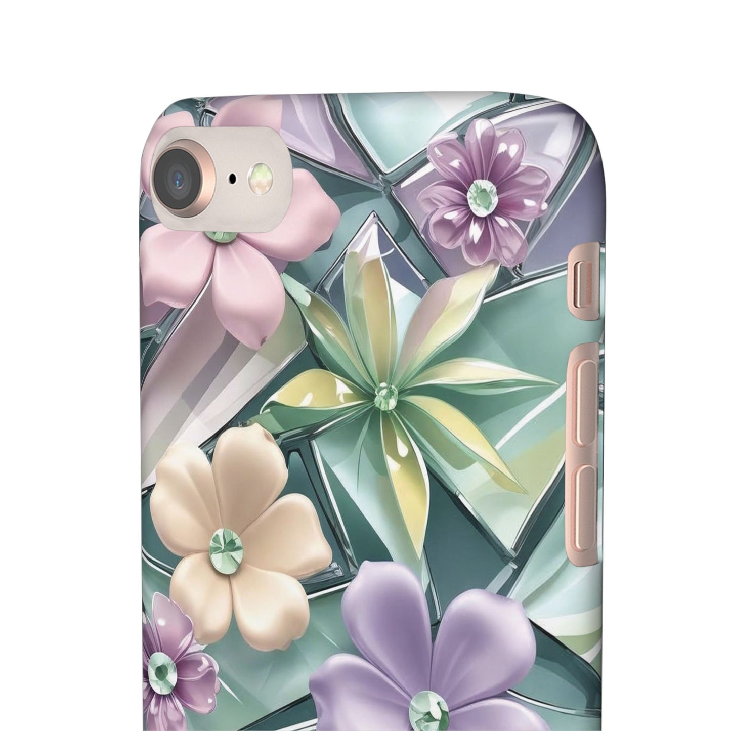 Snap Case Elegante Florale iPhone Handyhülle mit 3D-Effekt