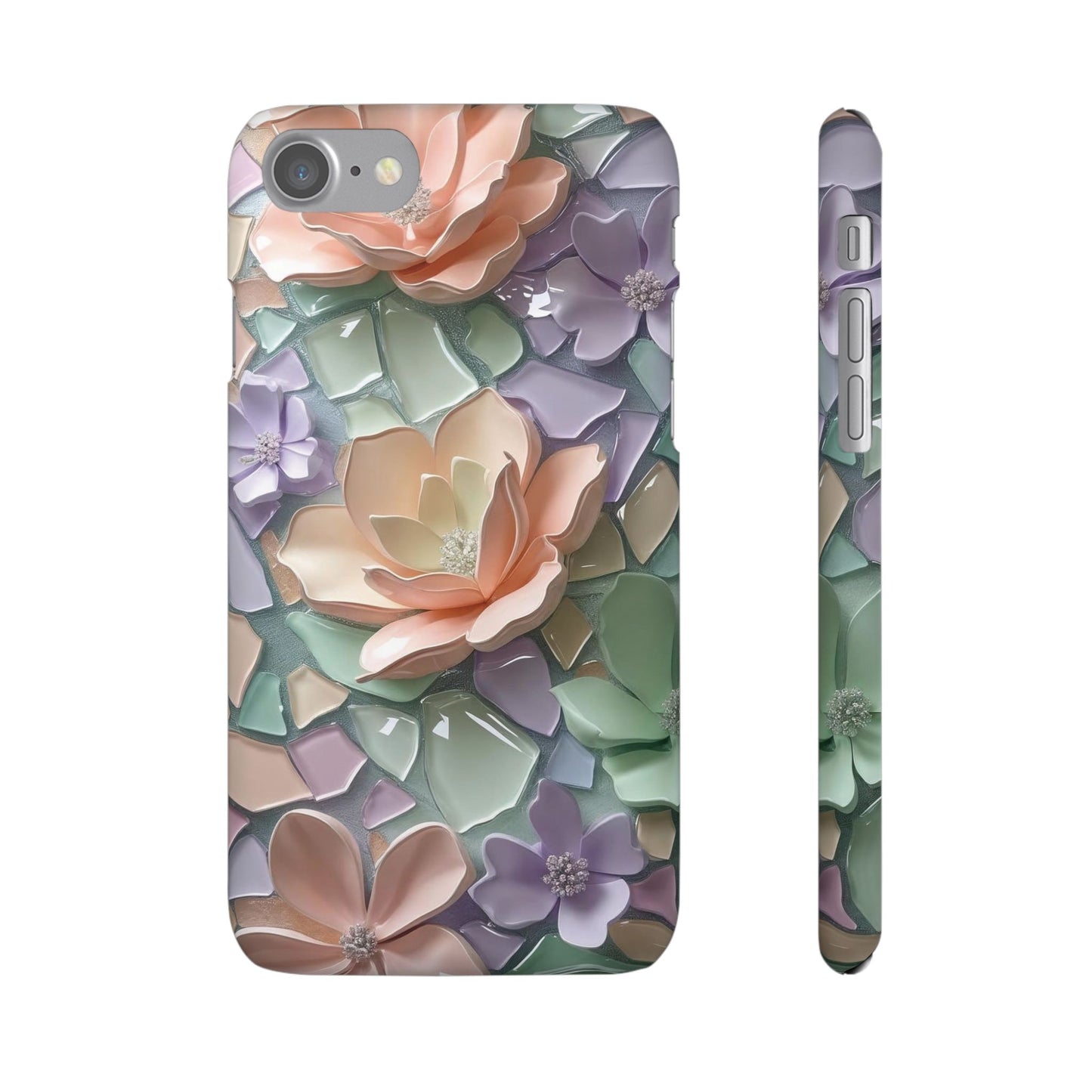 Snap Case Elegante Florale iPhone Handyhülle mit 3D-Effekt