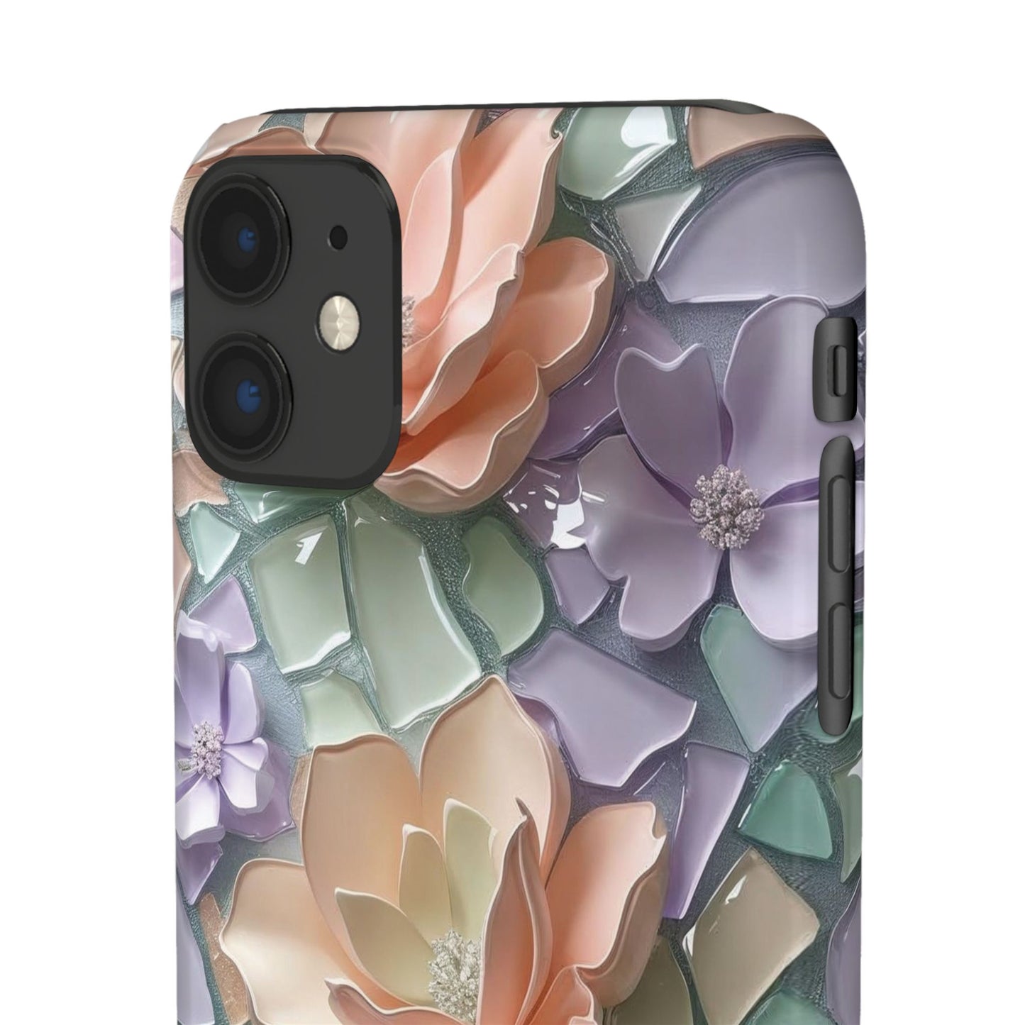 Snap Case Elegante Florale iPhone Handyhülle mit 3D-Effekt