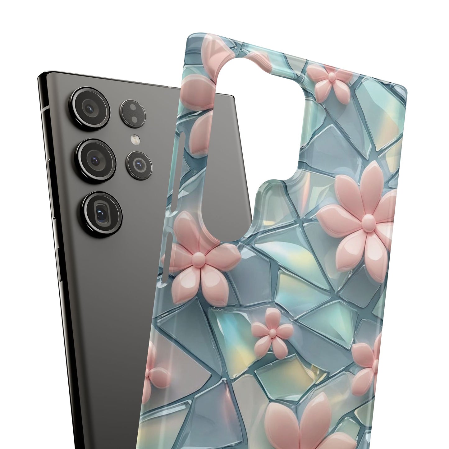 Snap Case Samsung Handyhülle mit 3D-Effekt und Blumenmuster