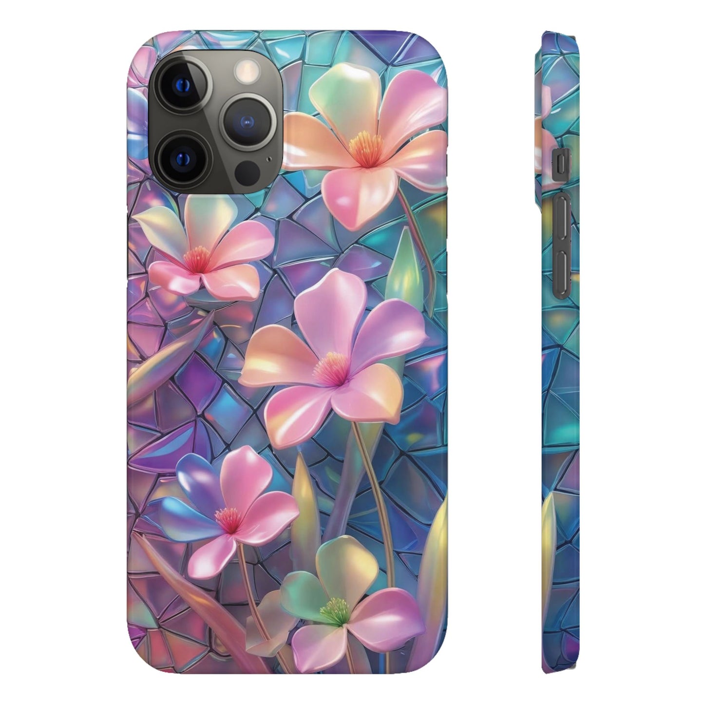 Snap Case Elegante Florale iPhone Handyhülle mit 3D-Effekt