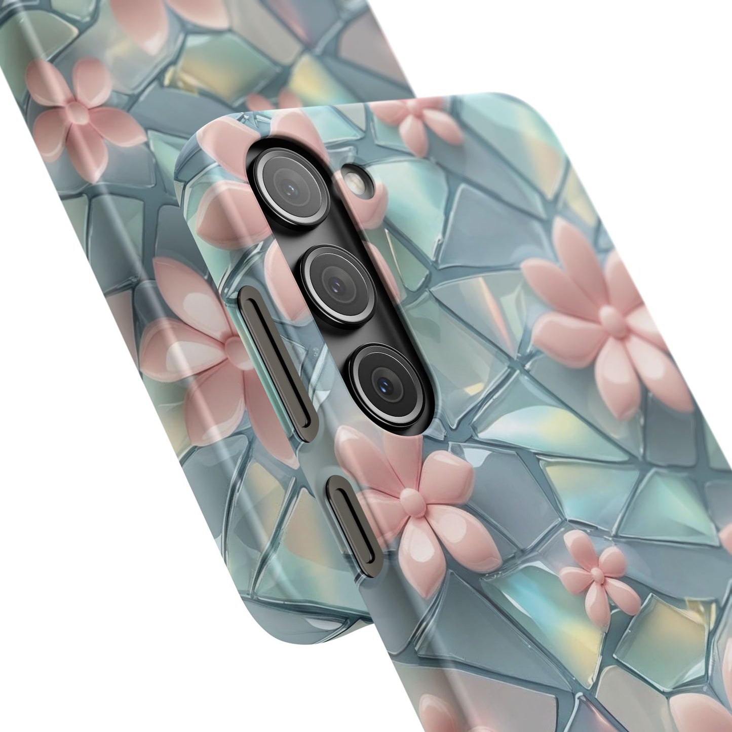 Snap Case Samsung Handyhülle mit 3D-Effekt und Blumenmuster