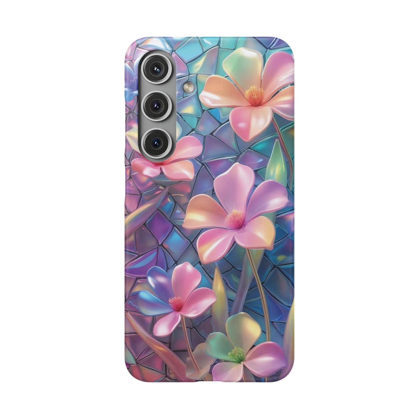 Snap Case Elegante Florale Samsung Handyhülle mit 3D-Effekt