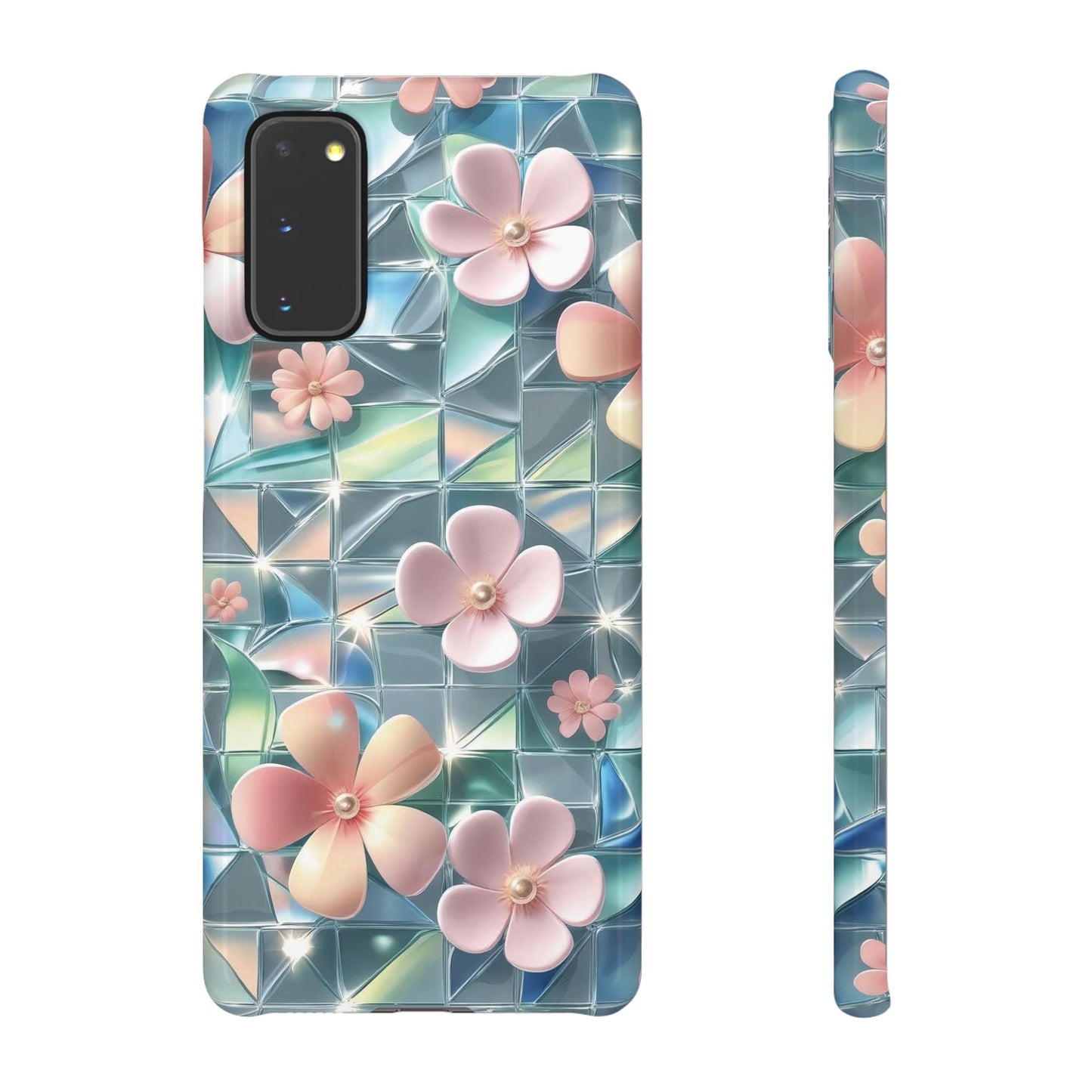 Snap Case Samsung Handyhülle mit 3D-Effekt und Blumenmuster