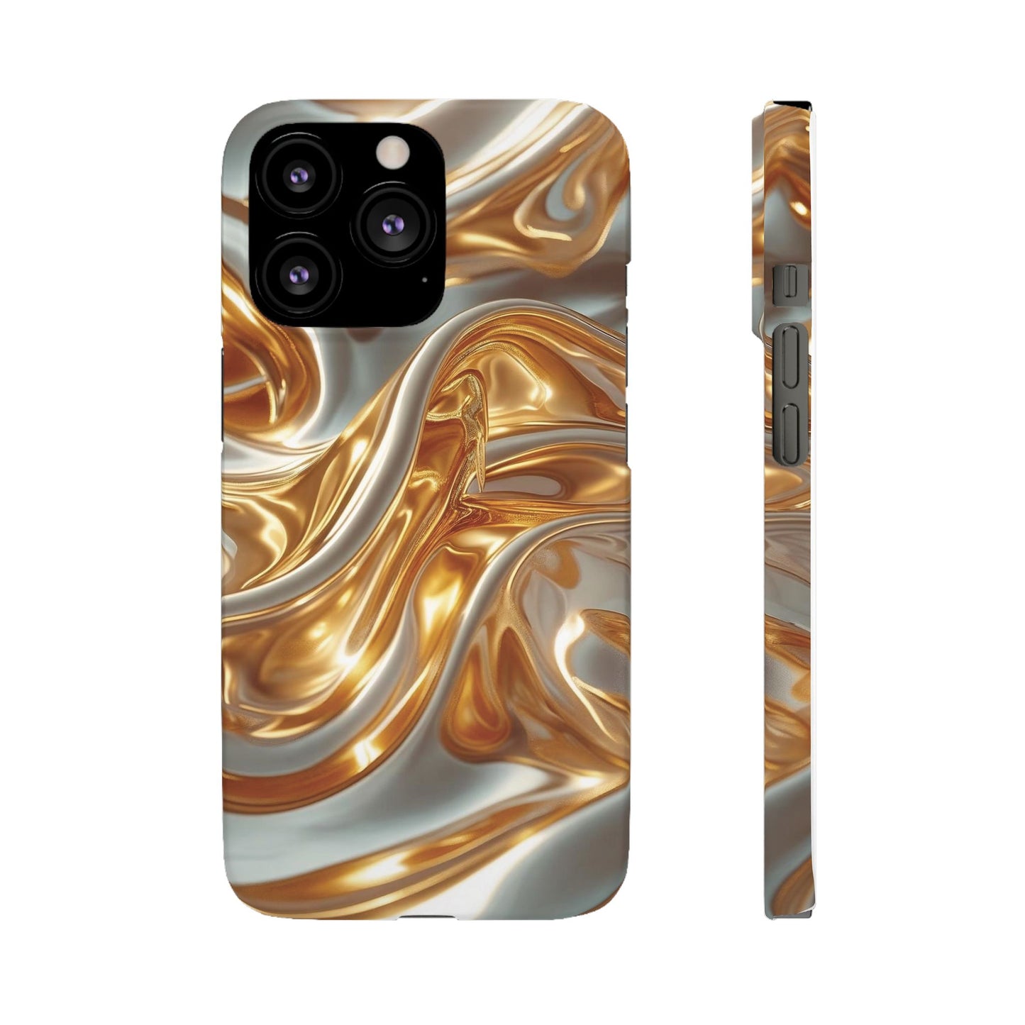 Snap Case iPhone Handyhülle – Gold Dynamic Liquid 3D Effekt