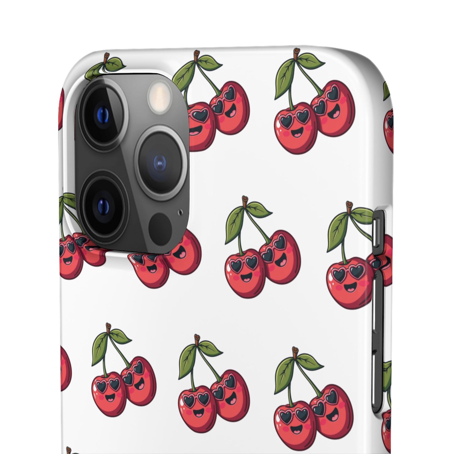 iPhone Snap Case Handyhülle Happy Cherry Design