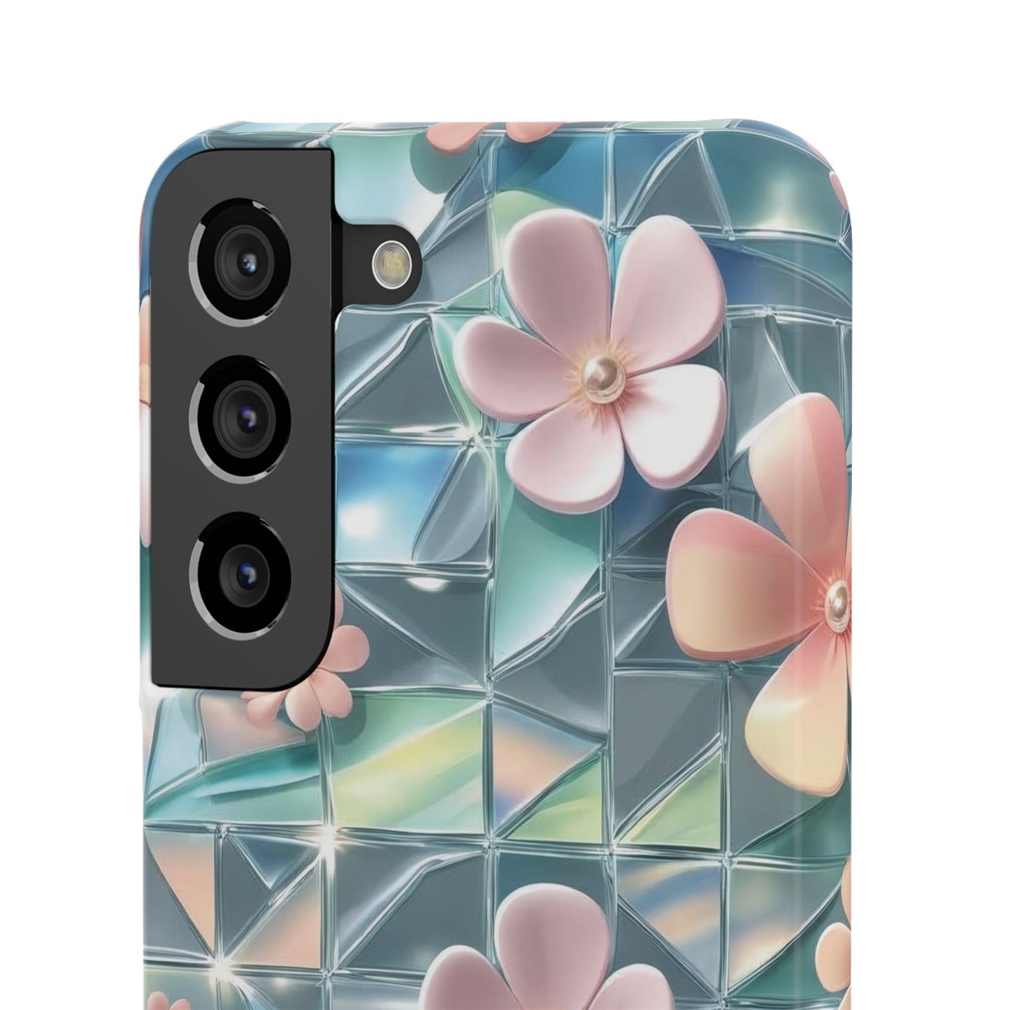 Snap Case Samsung Handyhülle mit 3D-Effekt und Blumenmuster
