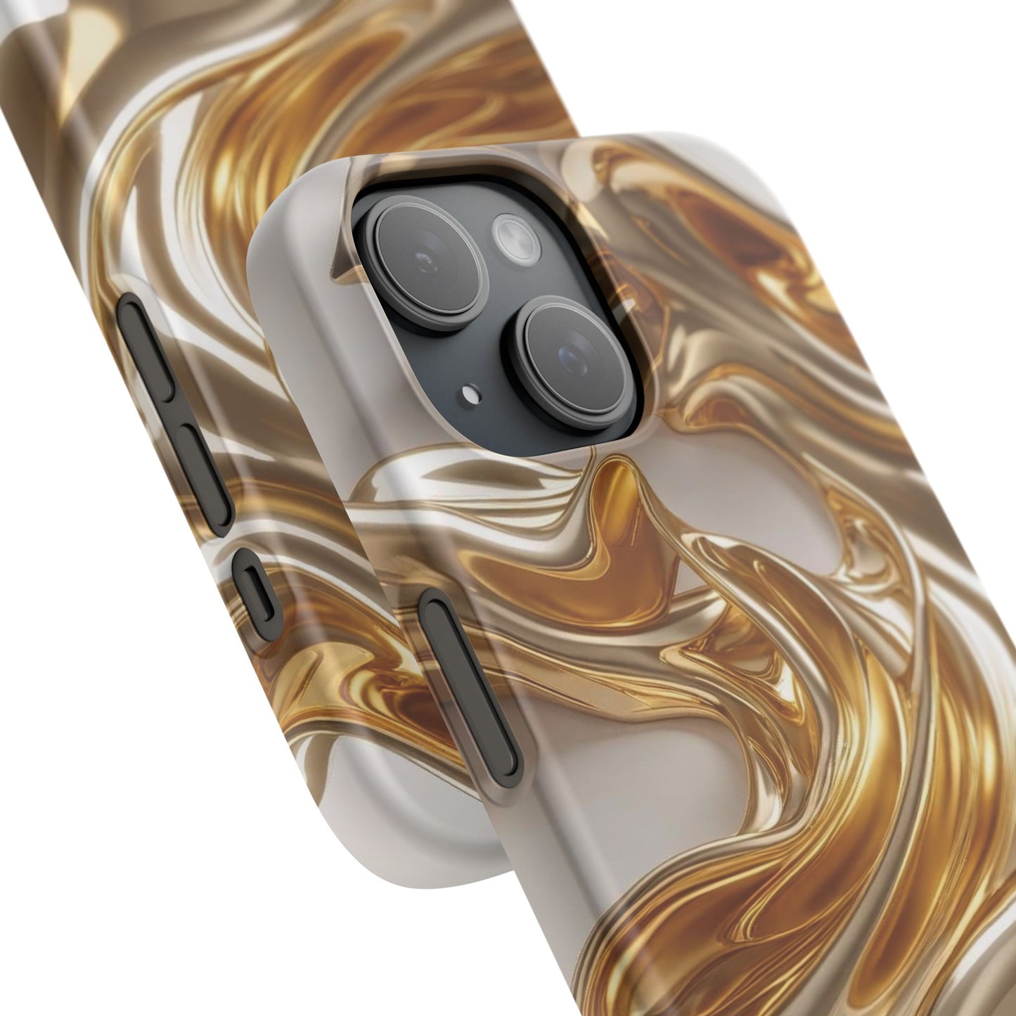 Snap Case iPhone Handyhülle – Gold Dynamic Liquid 3D Effekt