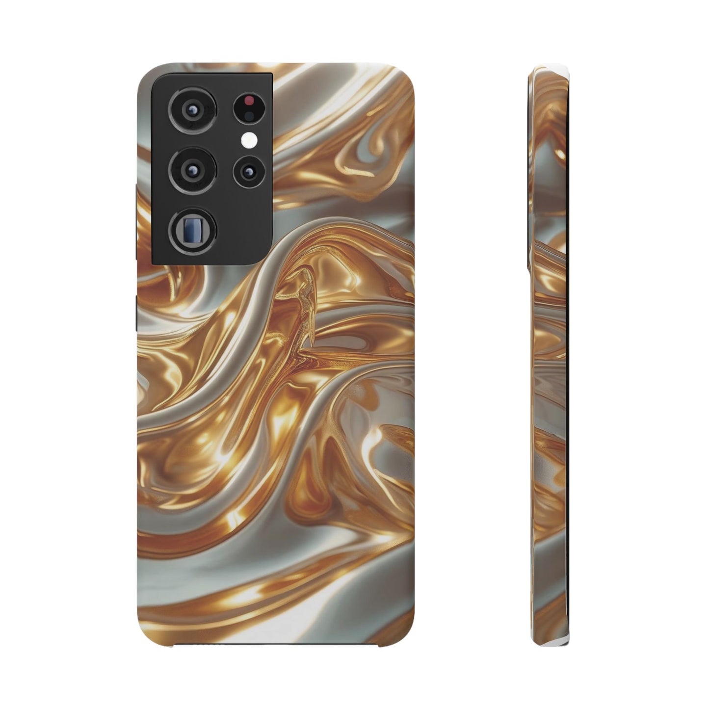 Snap Case Samsung Handyhülle – Gold Dynamic Liquid 3D Effekt