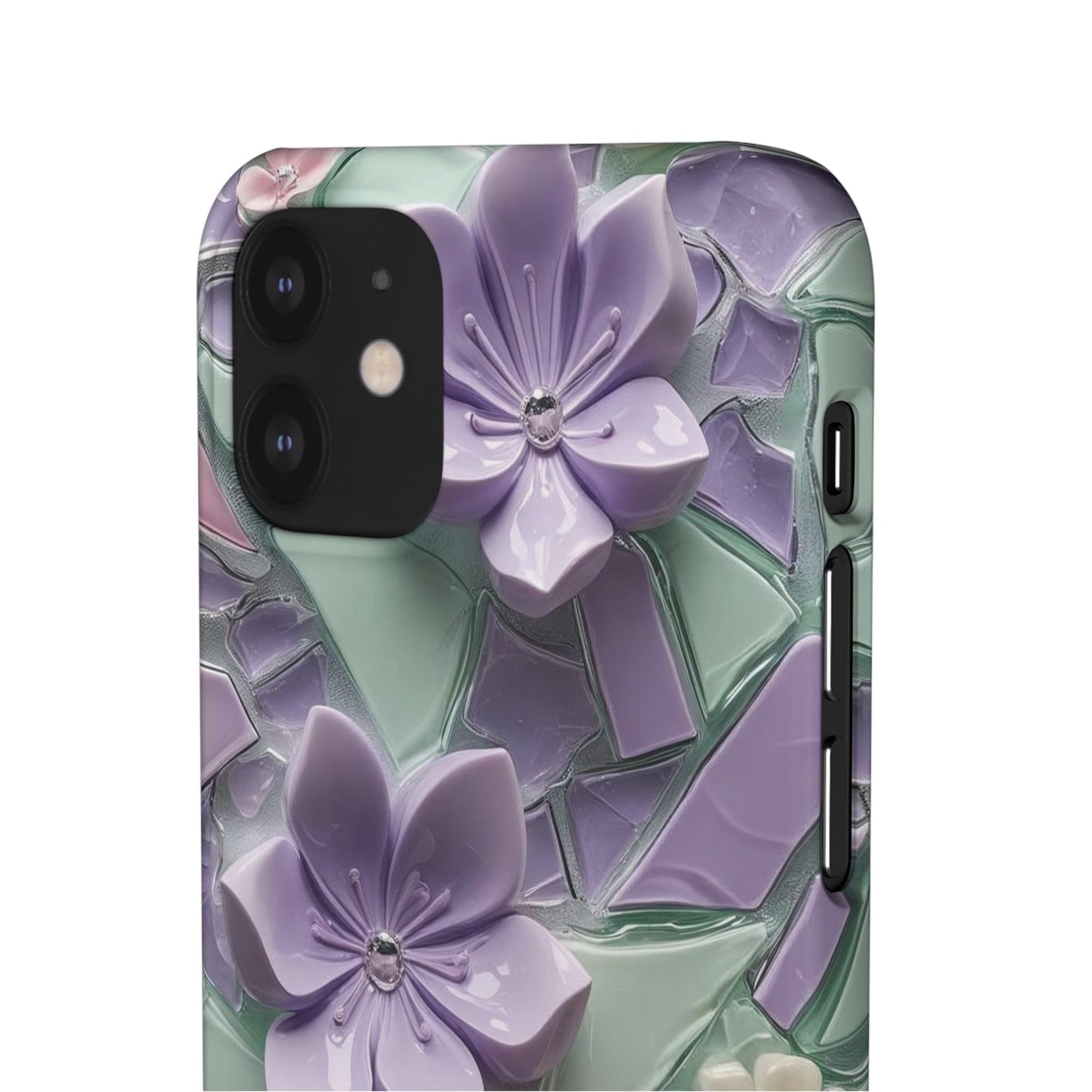 Snap Case Elegante Florale iPhone Handyhülle mit 3D-Effekt