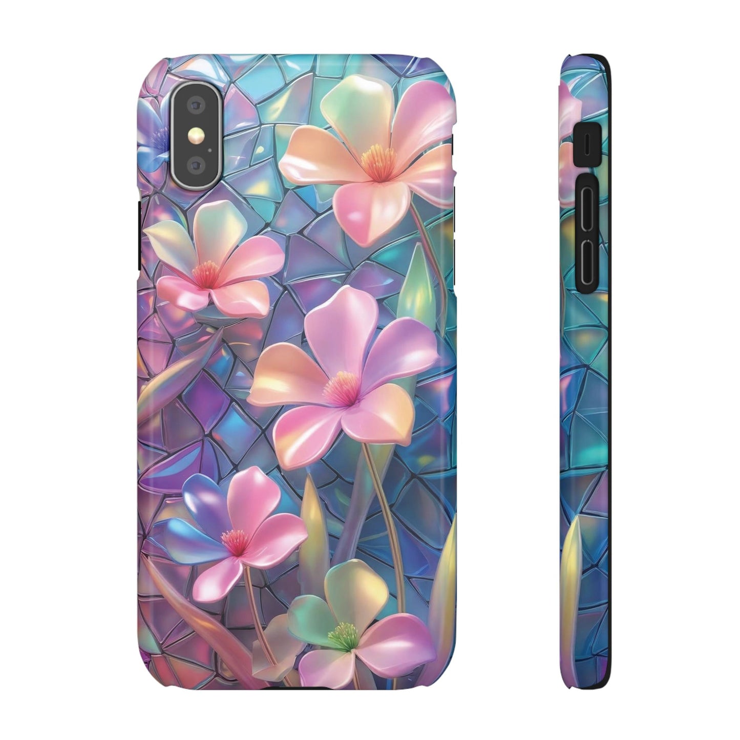 Snap Case Elegante Florale iPhone Handyhülle mit 3D-Effekt