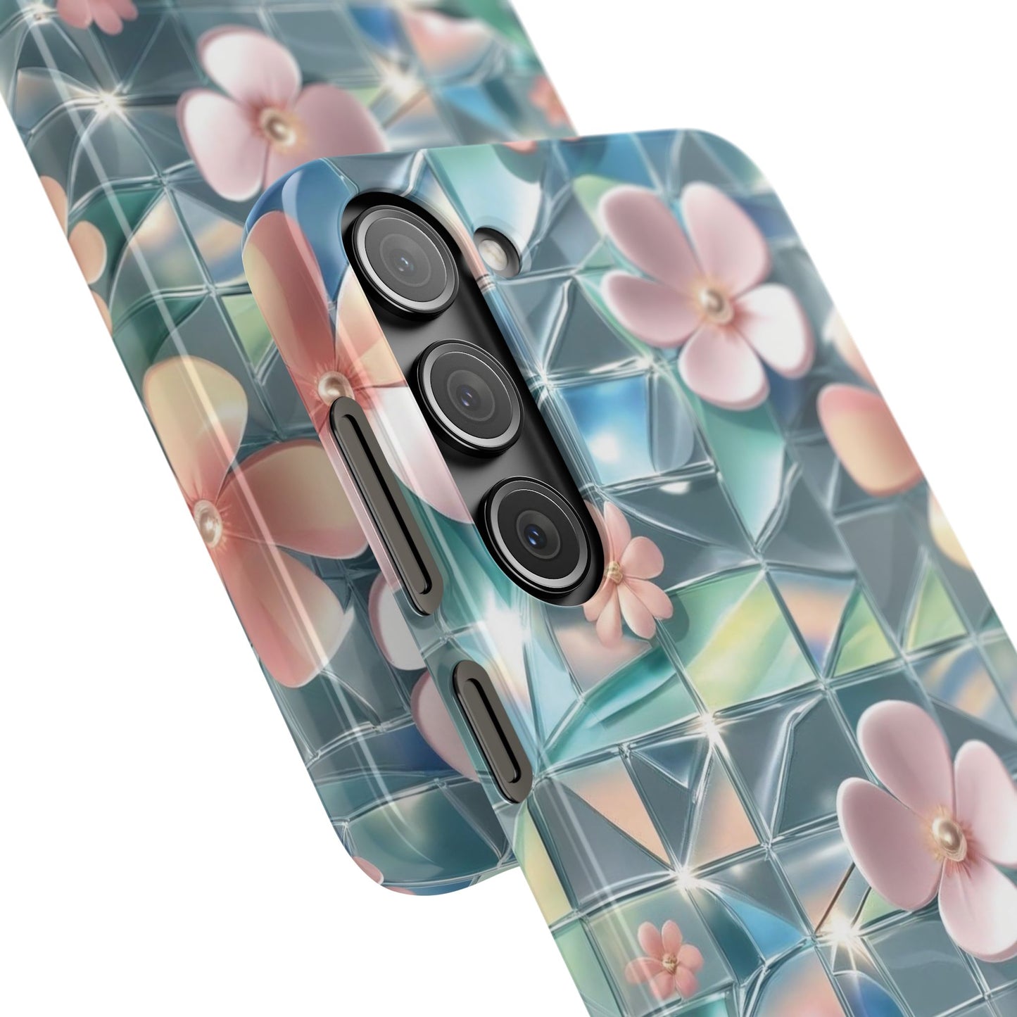 Snap Case Samsung Handyhülle mit 3D-Effekt und Blumenmuster