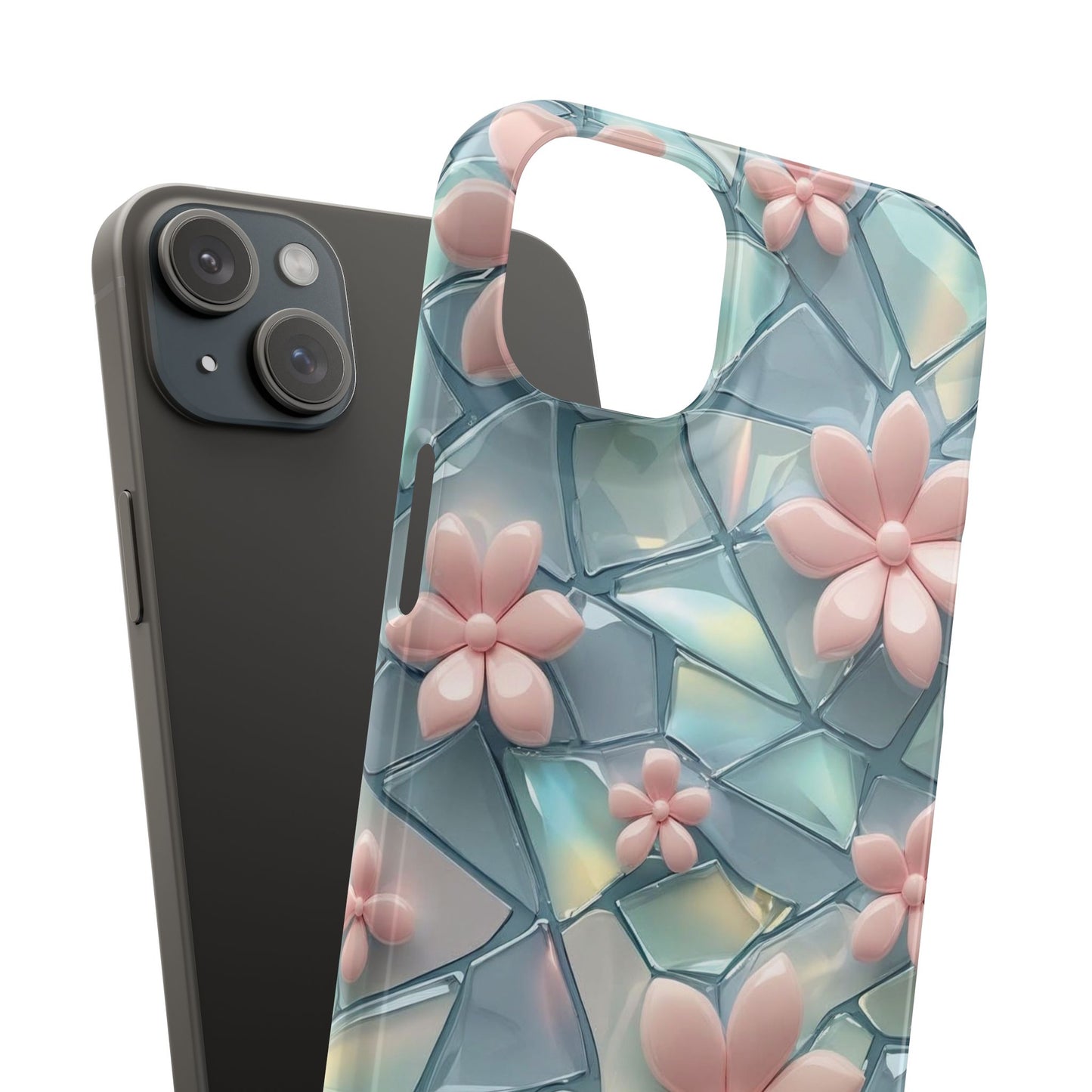 Snap Case Elegante Florale iPhone Handyhülle mit 3D-Effekt