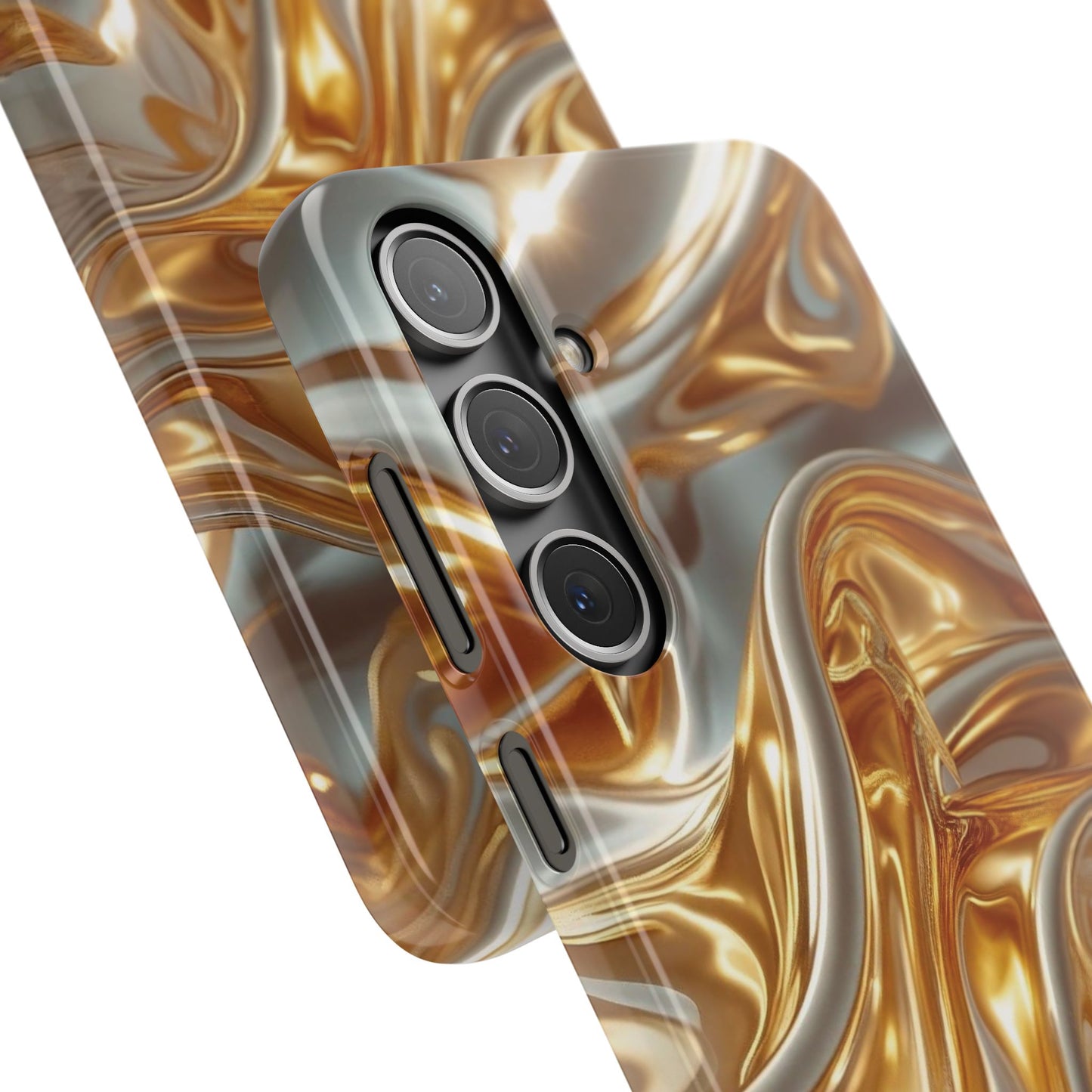 Snap Case Samsung Handyhülle – Gold Dynamic Liquid 3D Effekt
