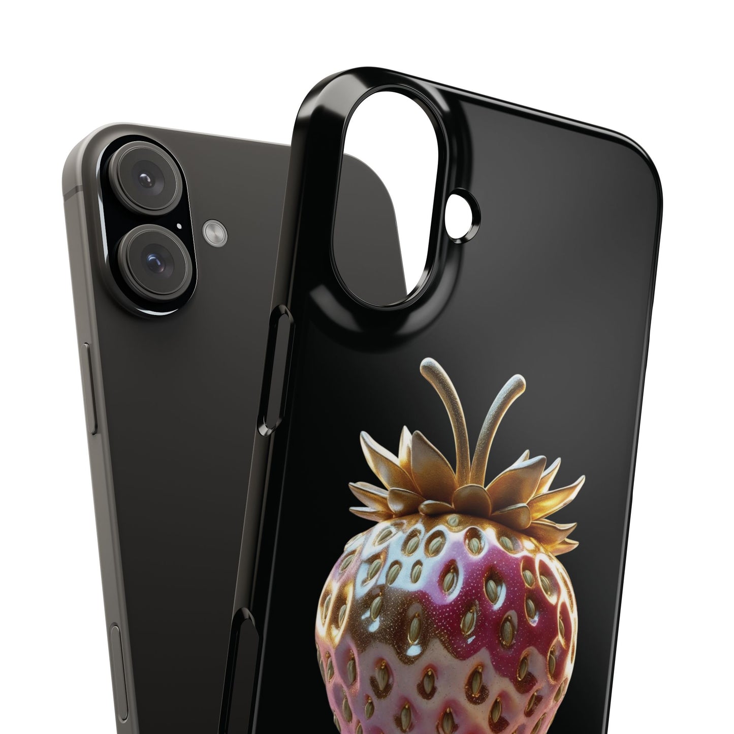 Snap Case iPhone Handyhülle - 3D Effekt Erdbeeren