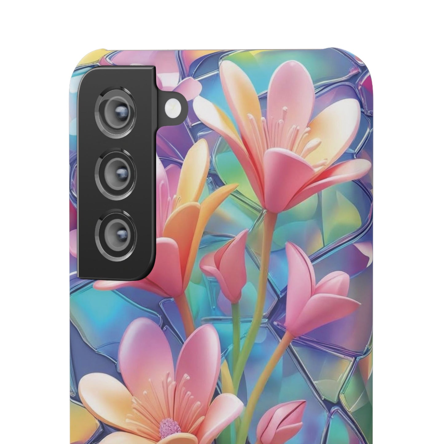 Snap Case Elegante Florale Samsung Handyhülle mit 3D-Effekt