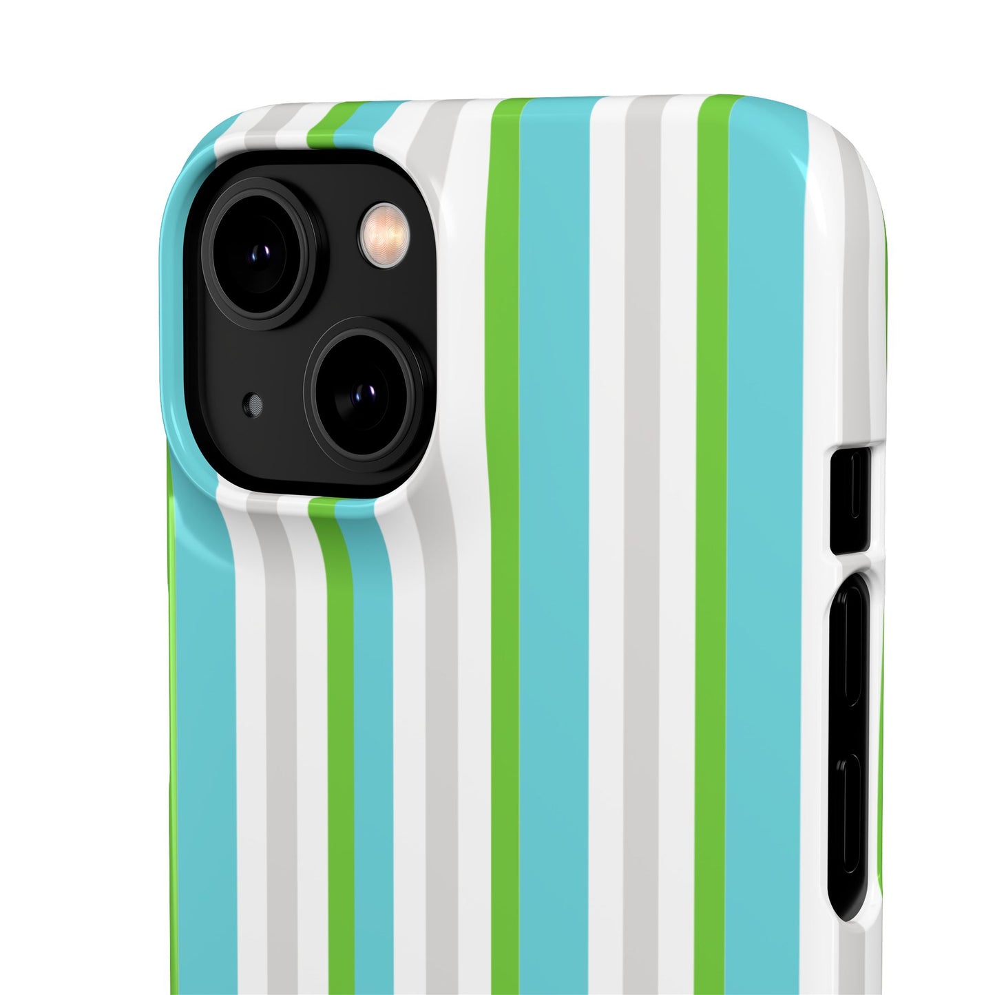 iPhone Snap Case - Modernes Abstraktes Design mit Grünen und Weißen Linien